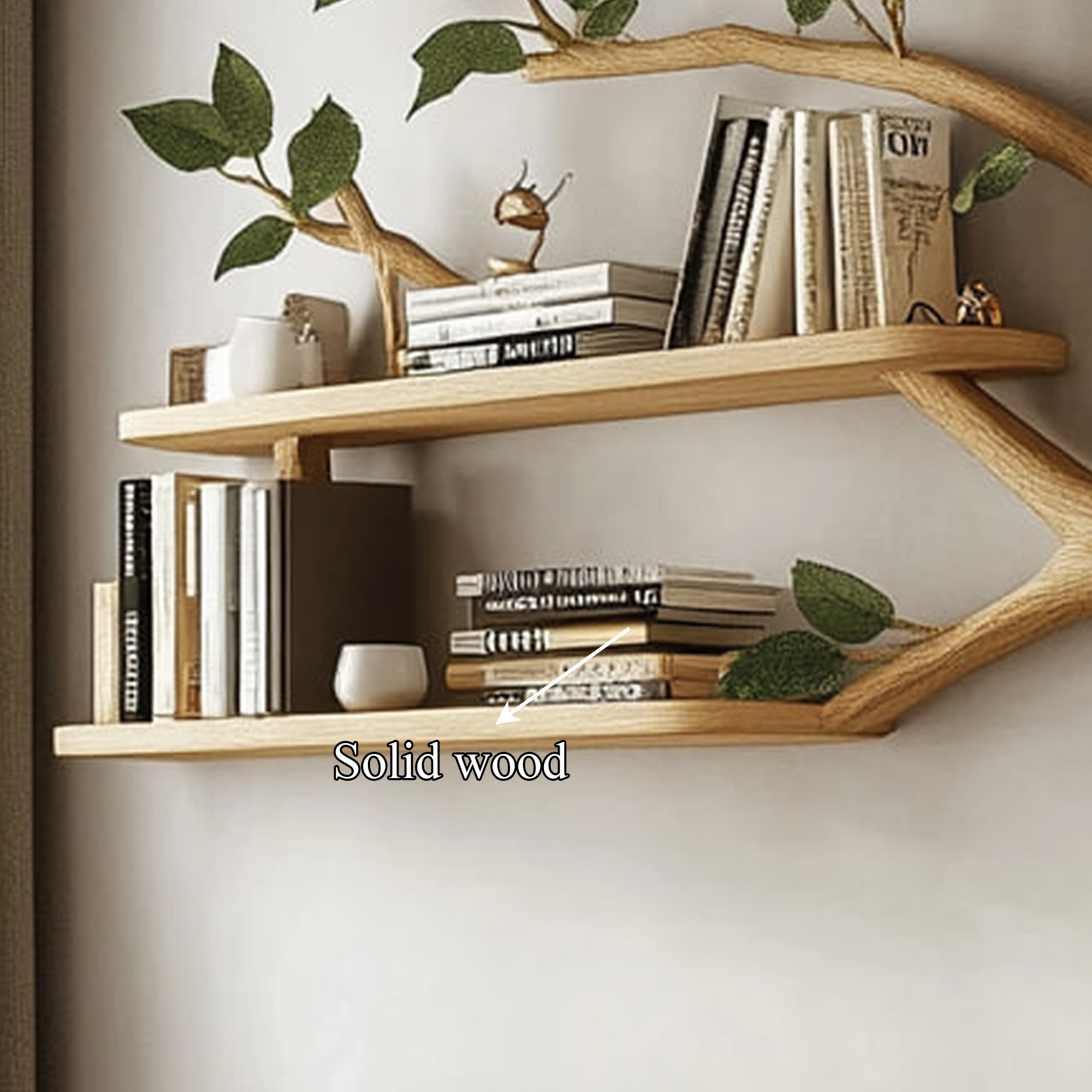 Mid Century Tree Branch Shelf Modern Living Space