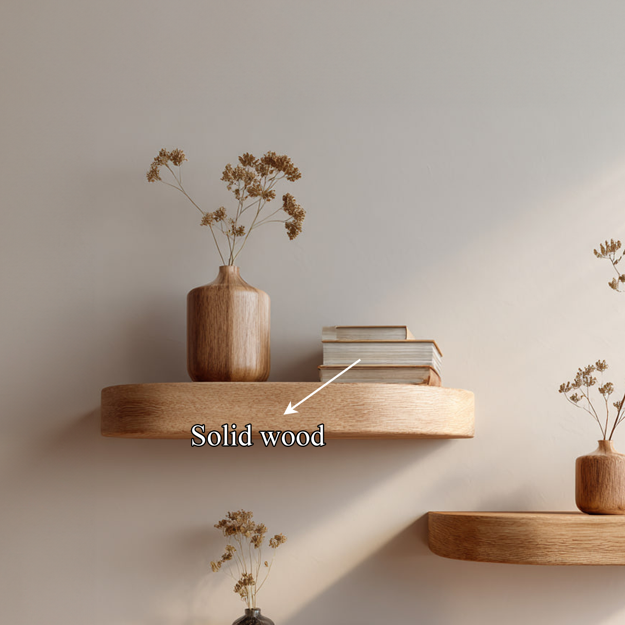 Mid Century Floating Shelf Entryway Living Room