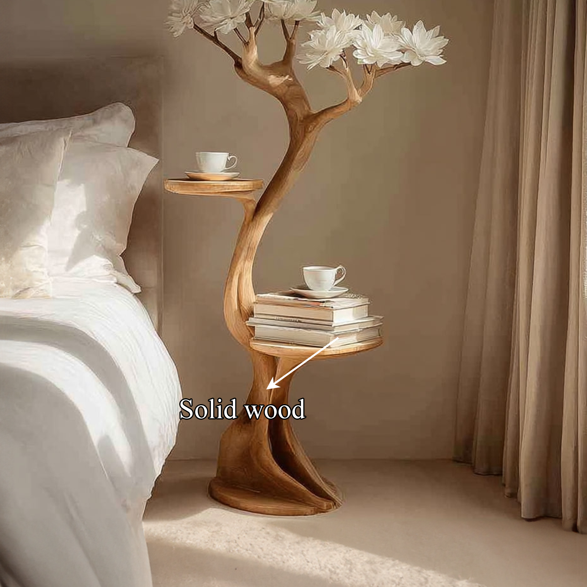 Rustic Tree Shaped Nightstands Bedroom