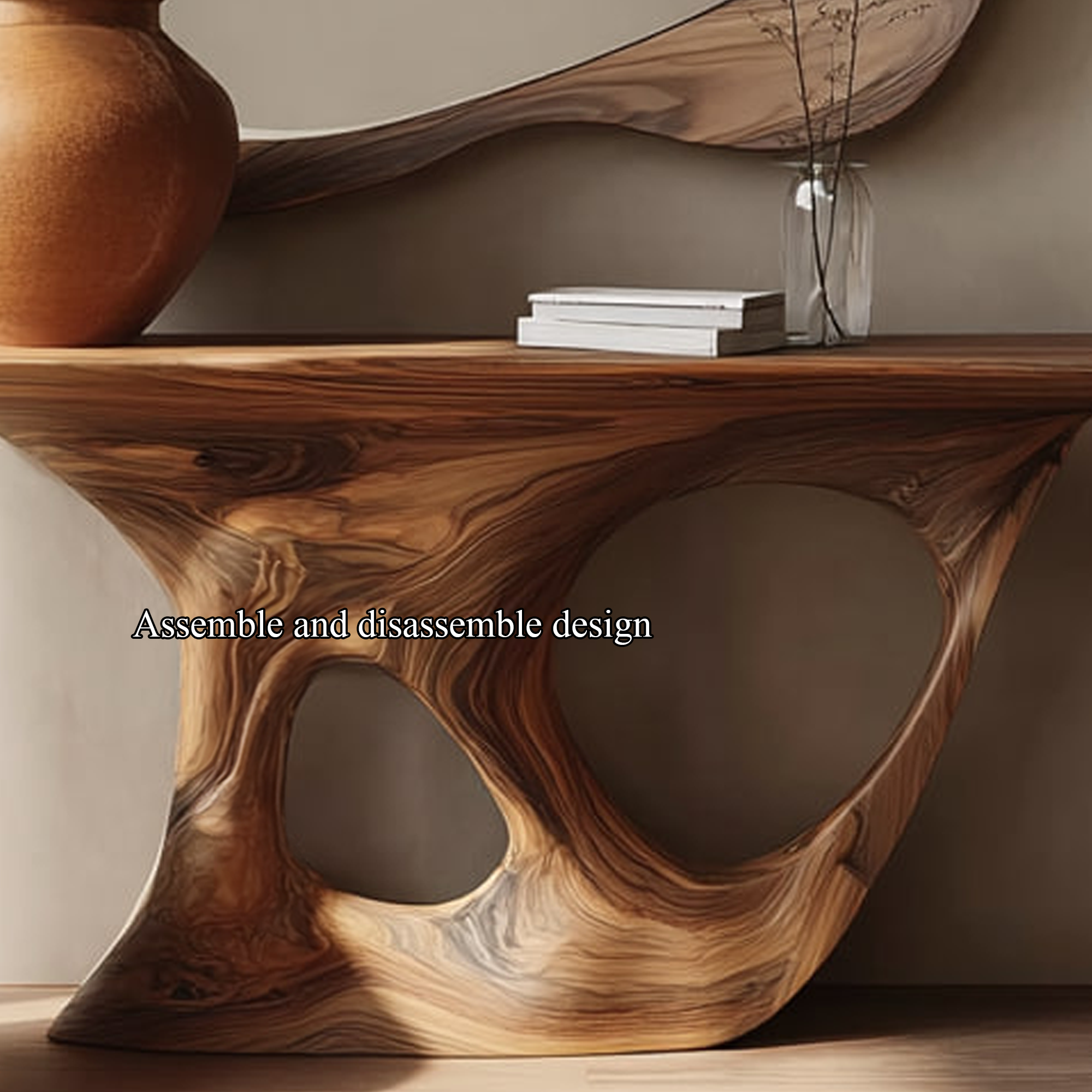 Rustic Solid Wood Console Table Living Room
