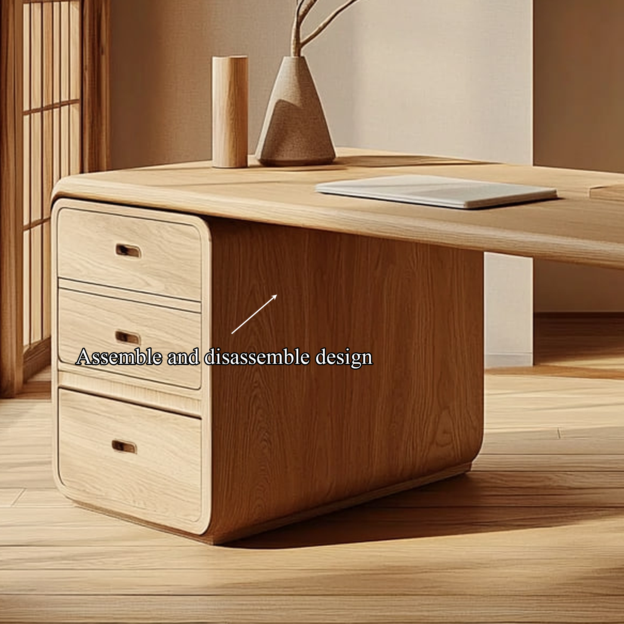Japandi Harmony Writing Desk Bedroom And Work Room