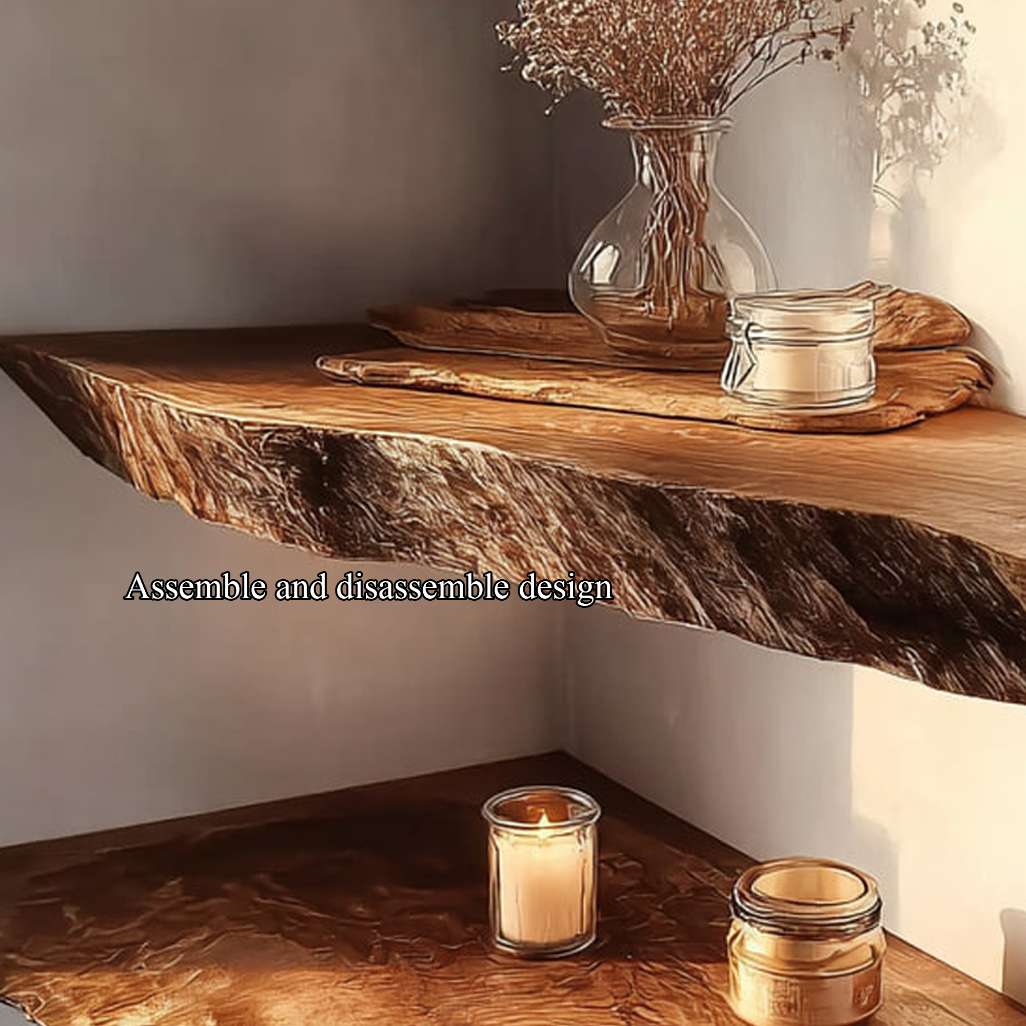 Rustic Floating Wall Shelf Dining Room