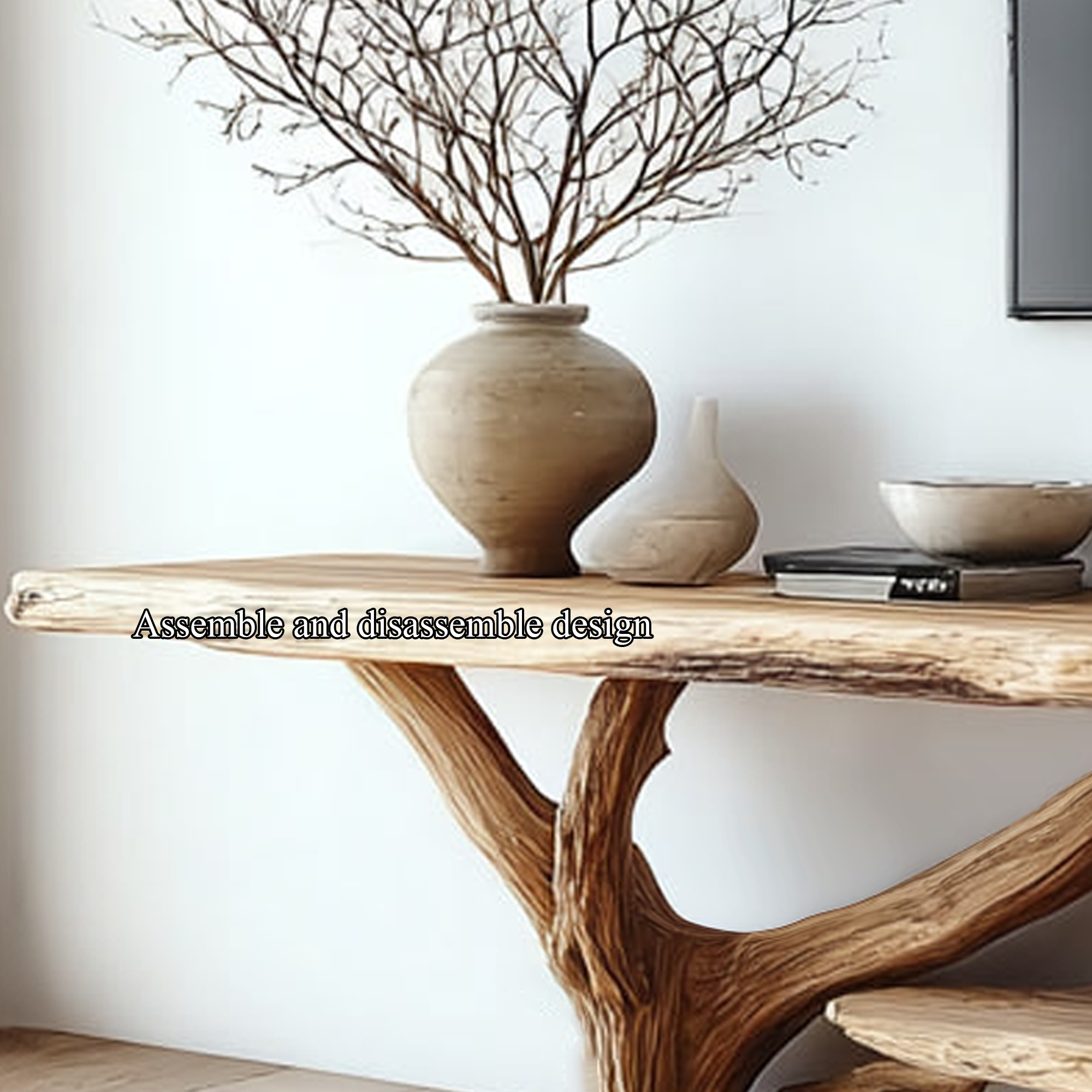 Rustic TV Console Two Tier Live Edge Apartment Space