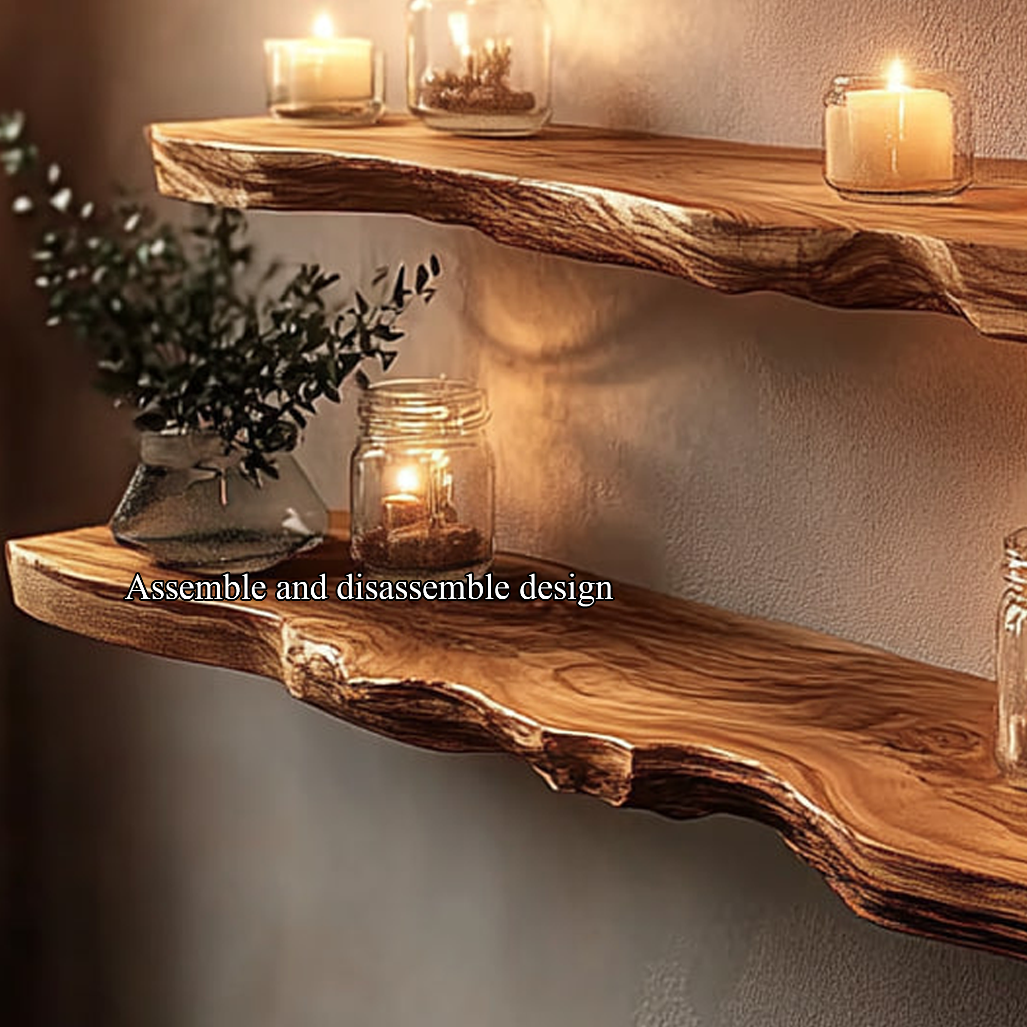 Rustic Live Edge Corner Floating Shelf Kitchen Or Living Room