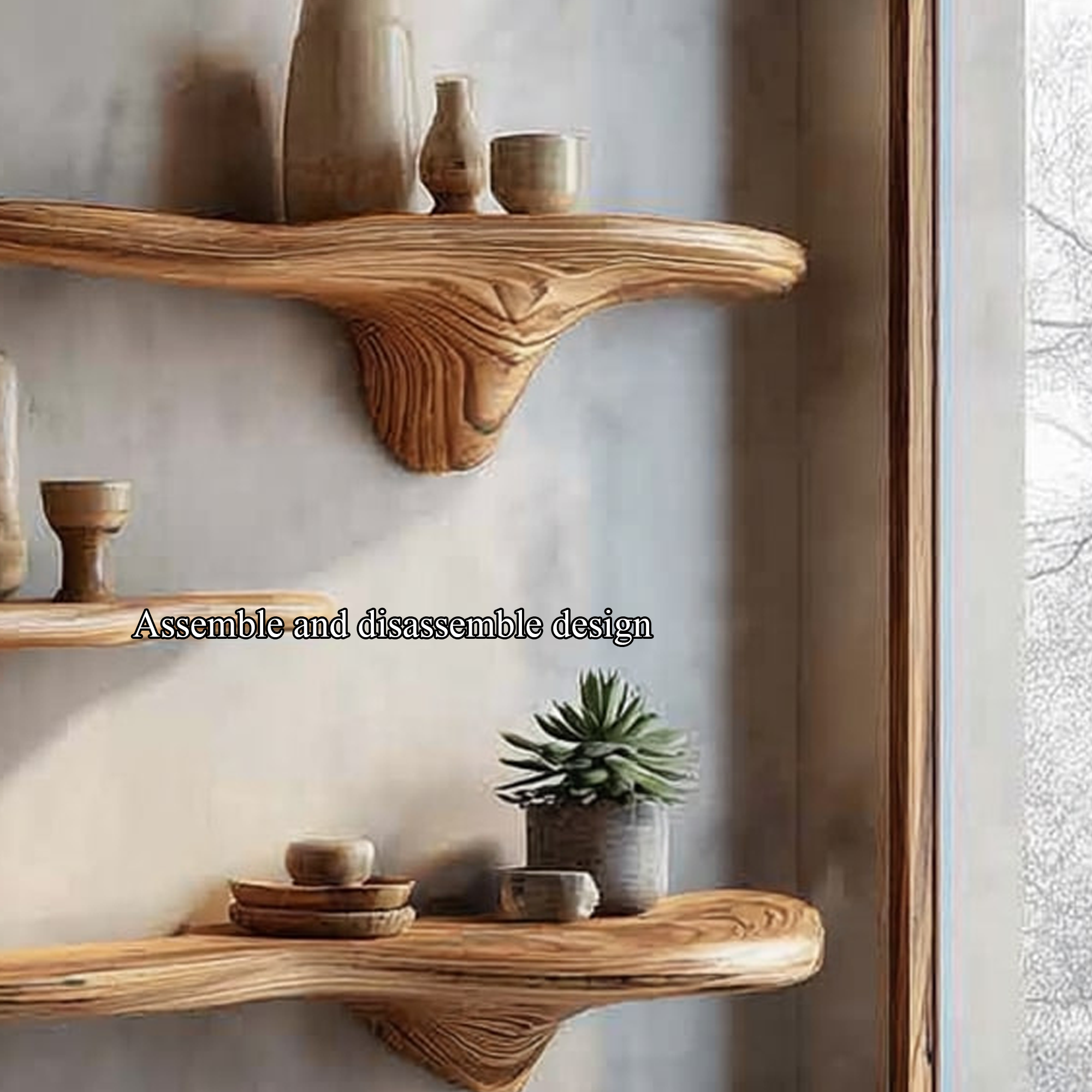 Rustic Mushroom Wall Shelf Entryway