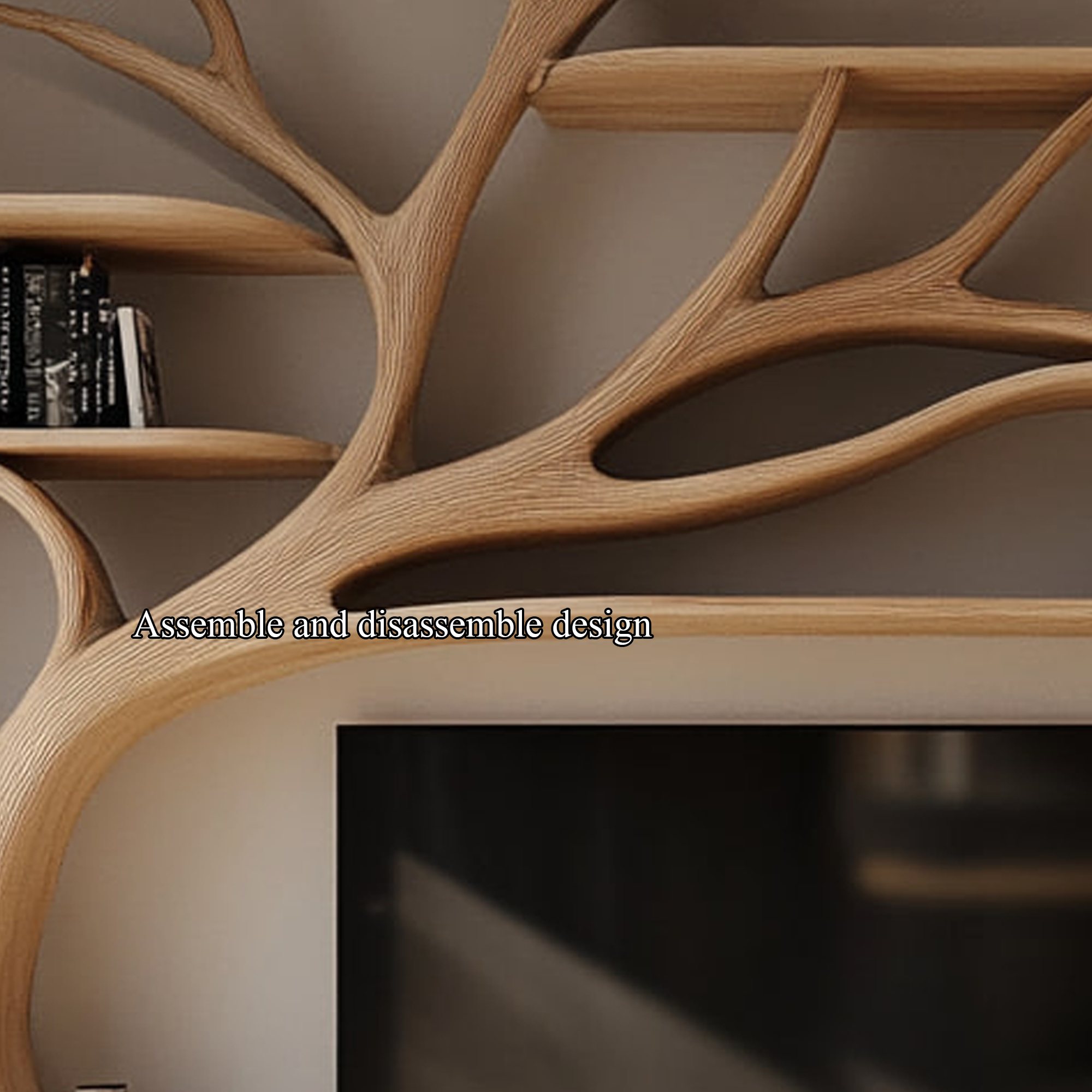 Rustic Artistic Tree TV Stand Bedroom Or Living Room Decor