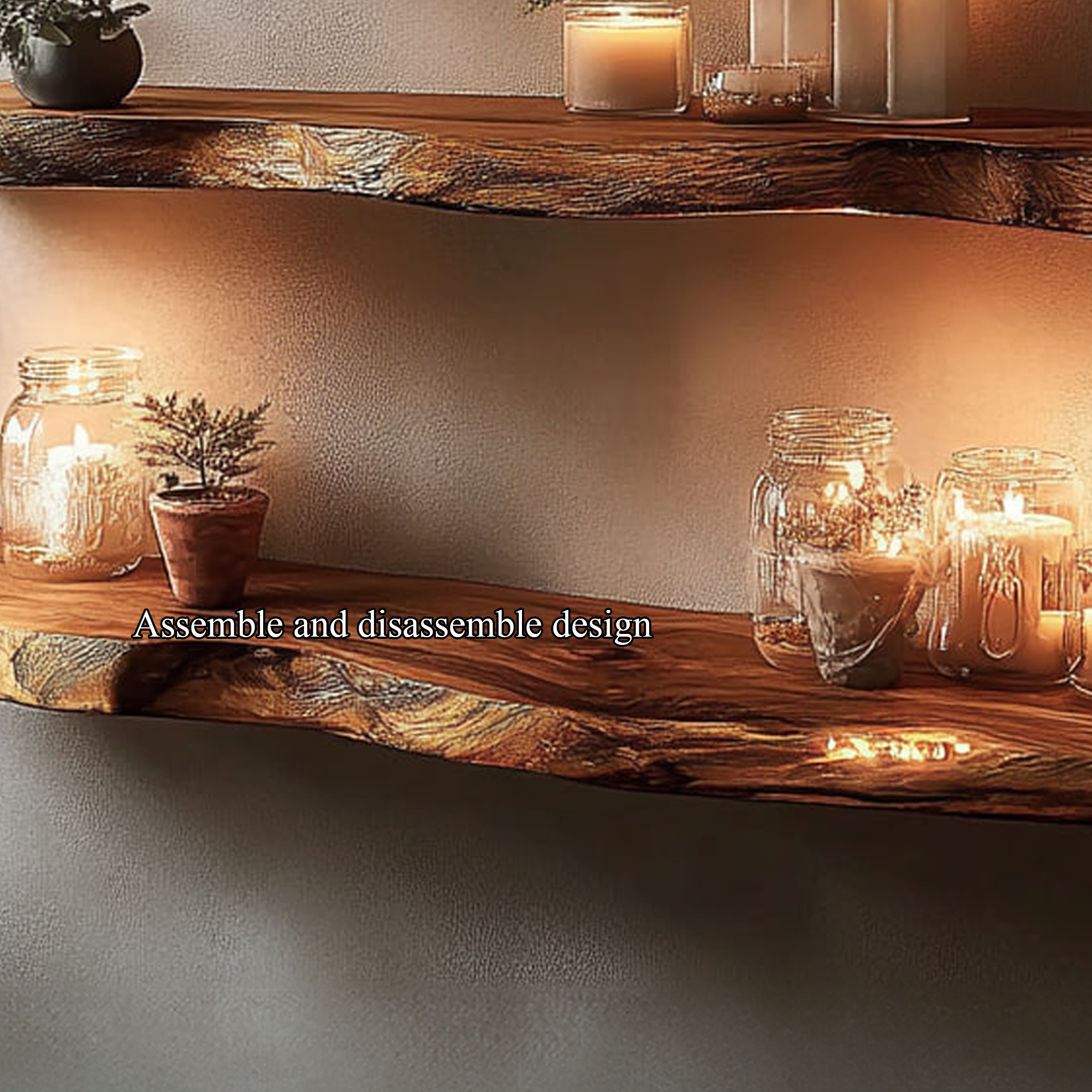 Rustic Live Edge Corner Storage Shelf Living Room Or Office
