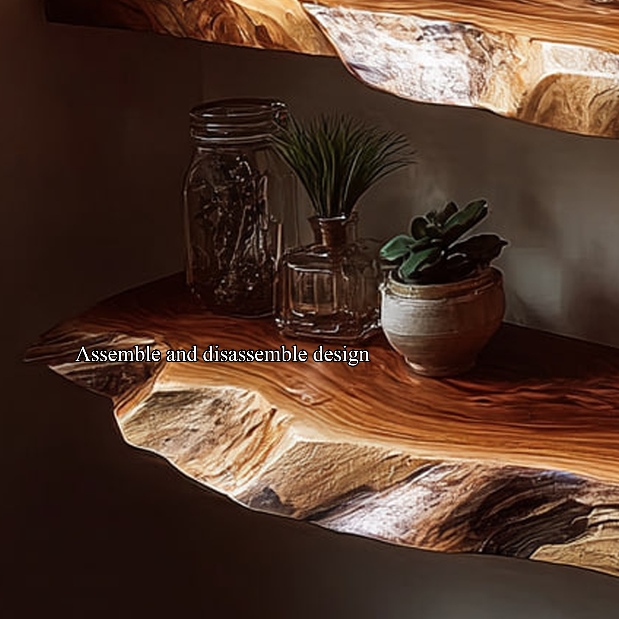 Rustic Floating Shelf Candle Display Bedroom Accent