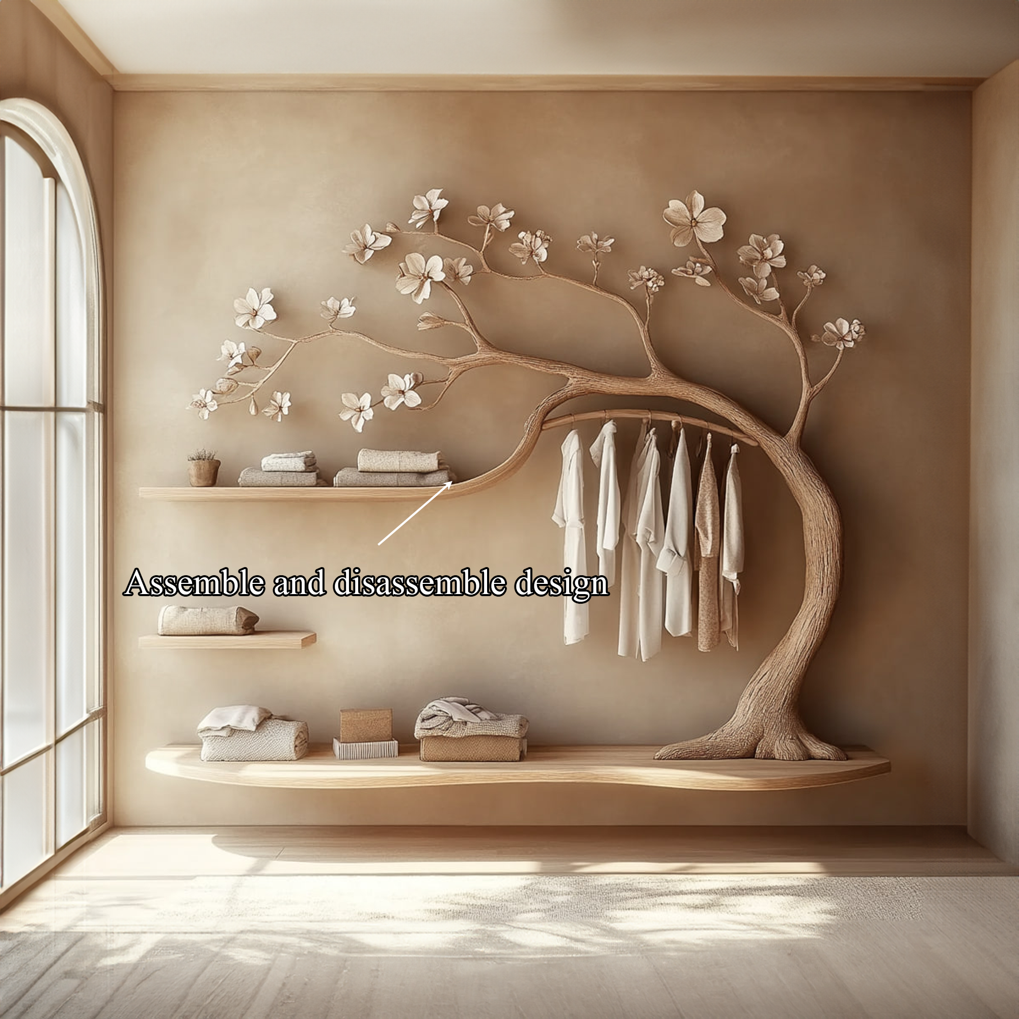 Rustic Tree Wardrobe Solid Wood Handcrafted Bedroom Storage