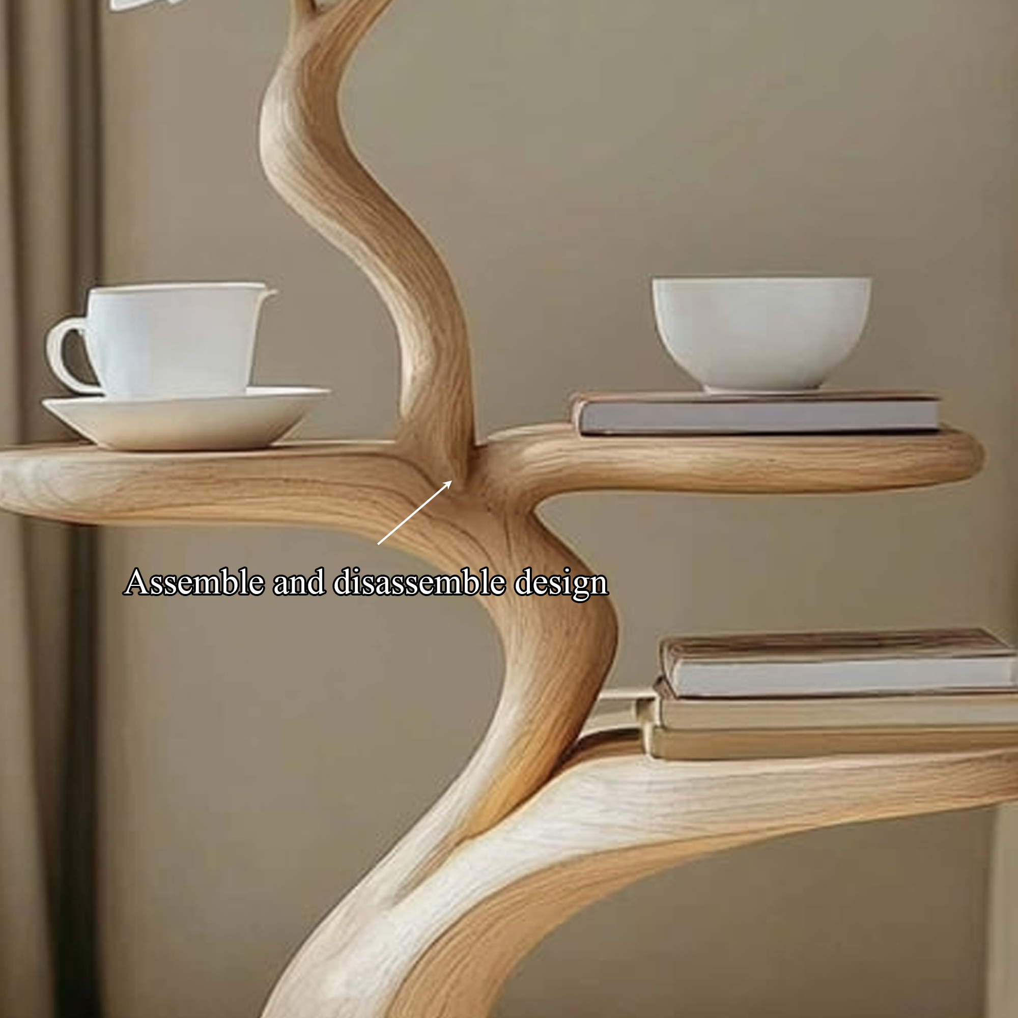 Rustic Tree Shape Nightstands Modern Bedroom