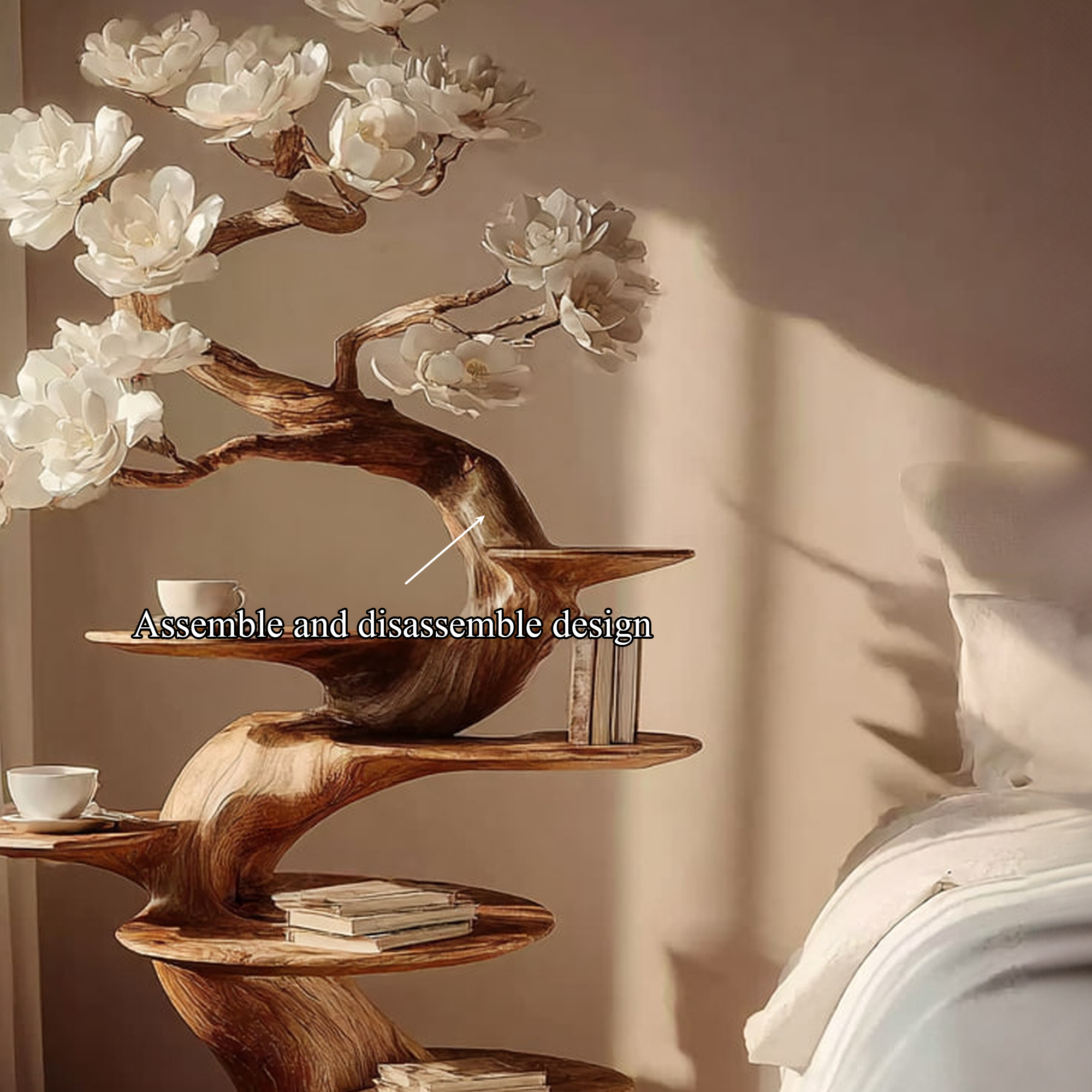 Organic Sculptural Nightstands For Bedroom