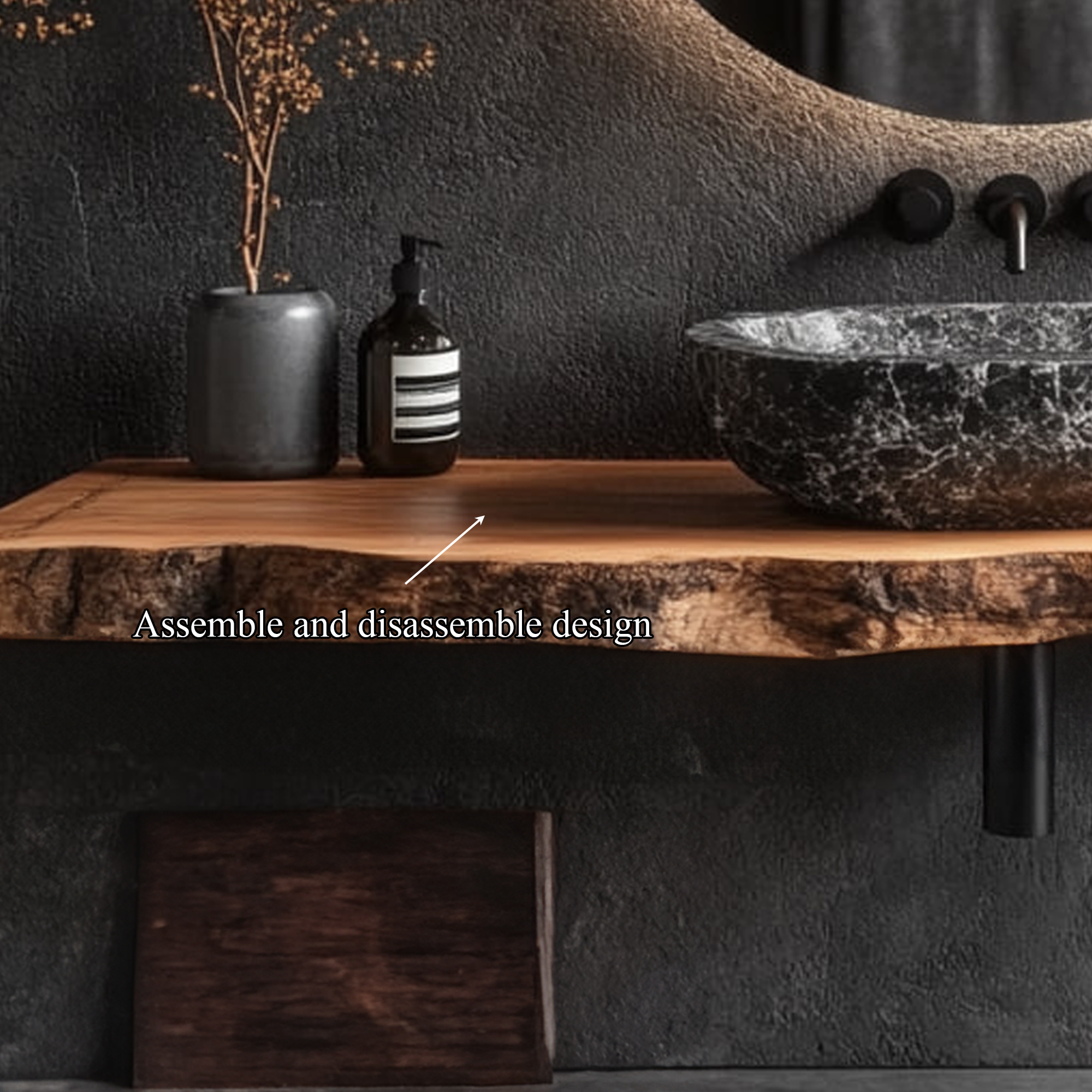 Rustic Floating Bathroom Vanity Washroom Entryway