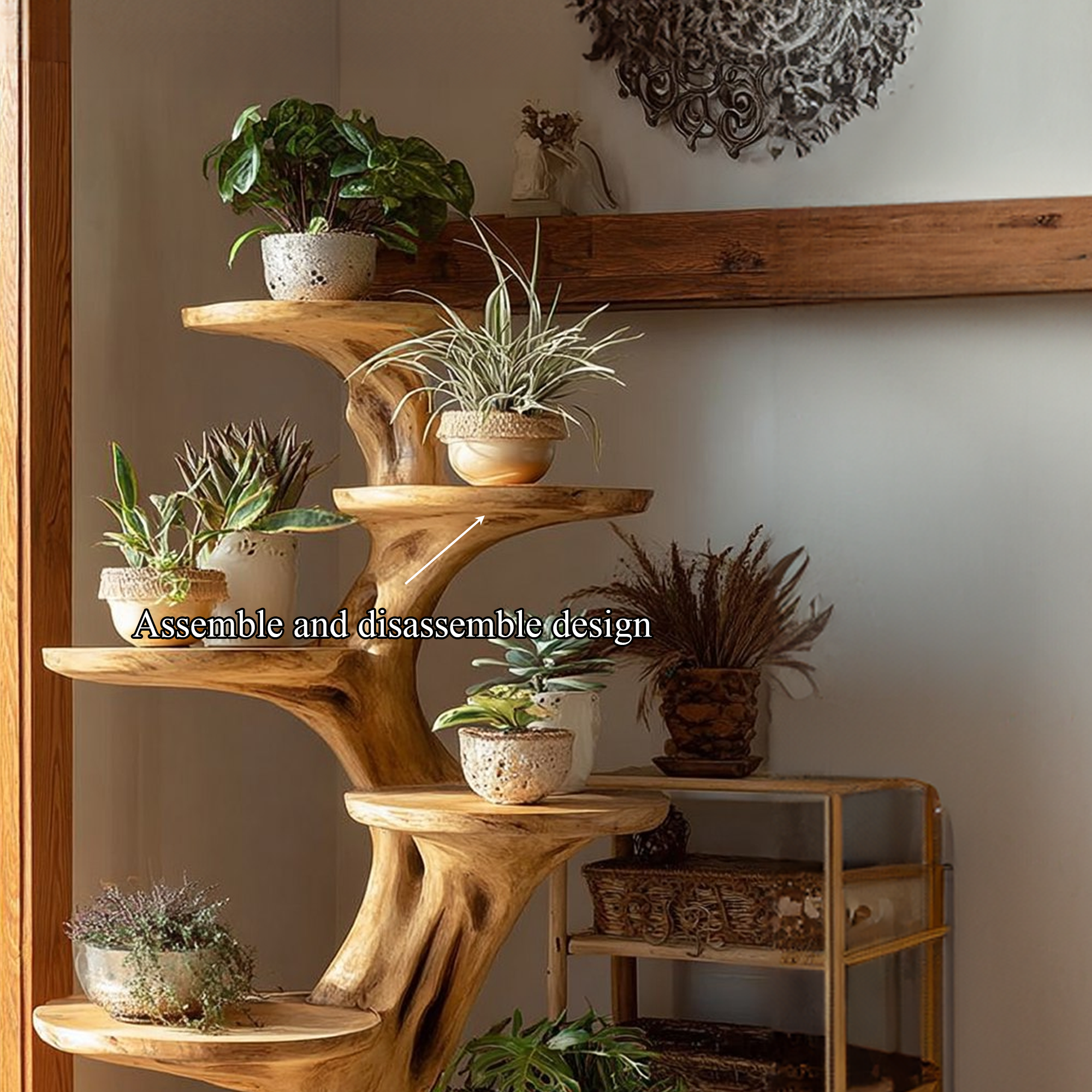 Rustic Tree Planter Display Living Space