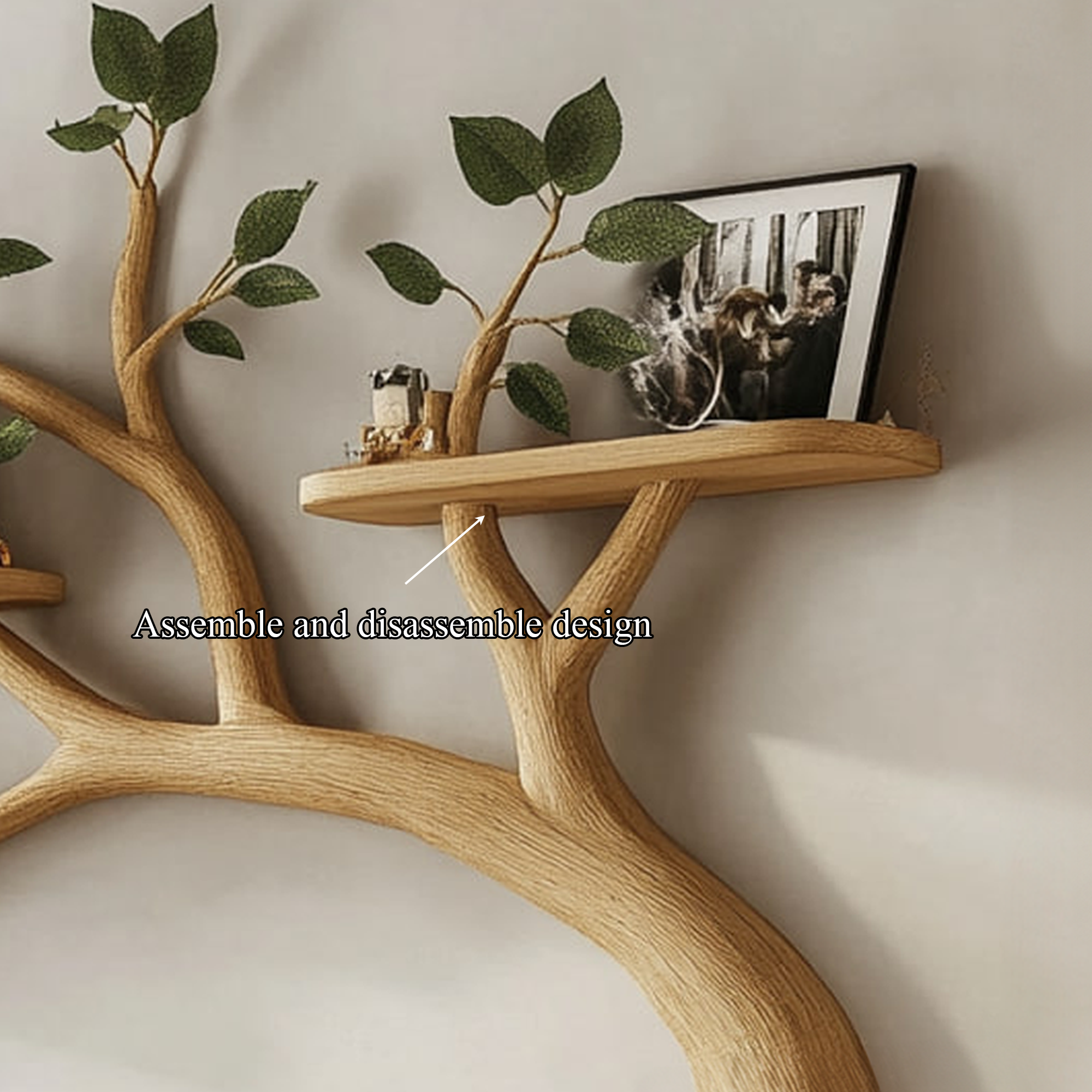 Mid Century Tree Branch Shelf Modern Living Space