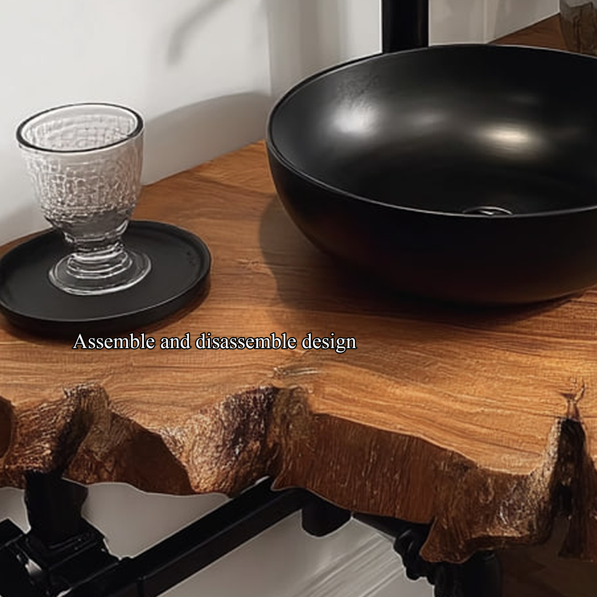Rustic Floating Shelf Narrow Vanity Powder Room