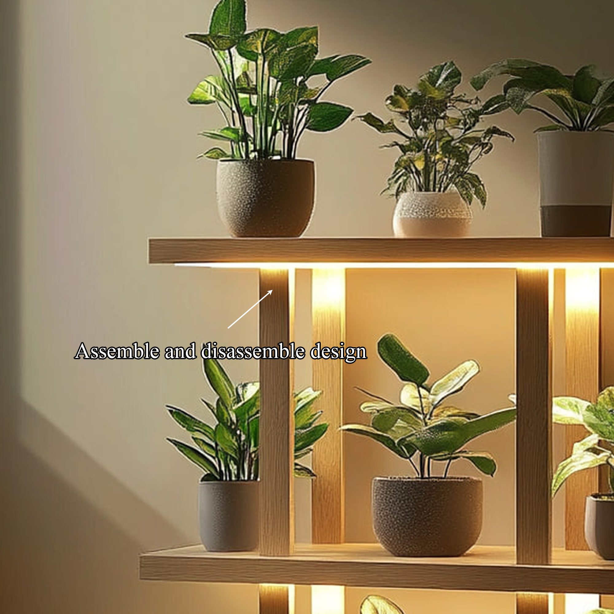 Mid Century Plant Shelf Indoor Garden Decor