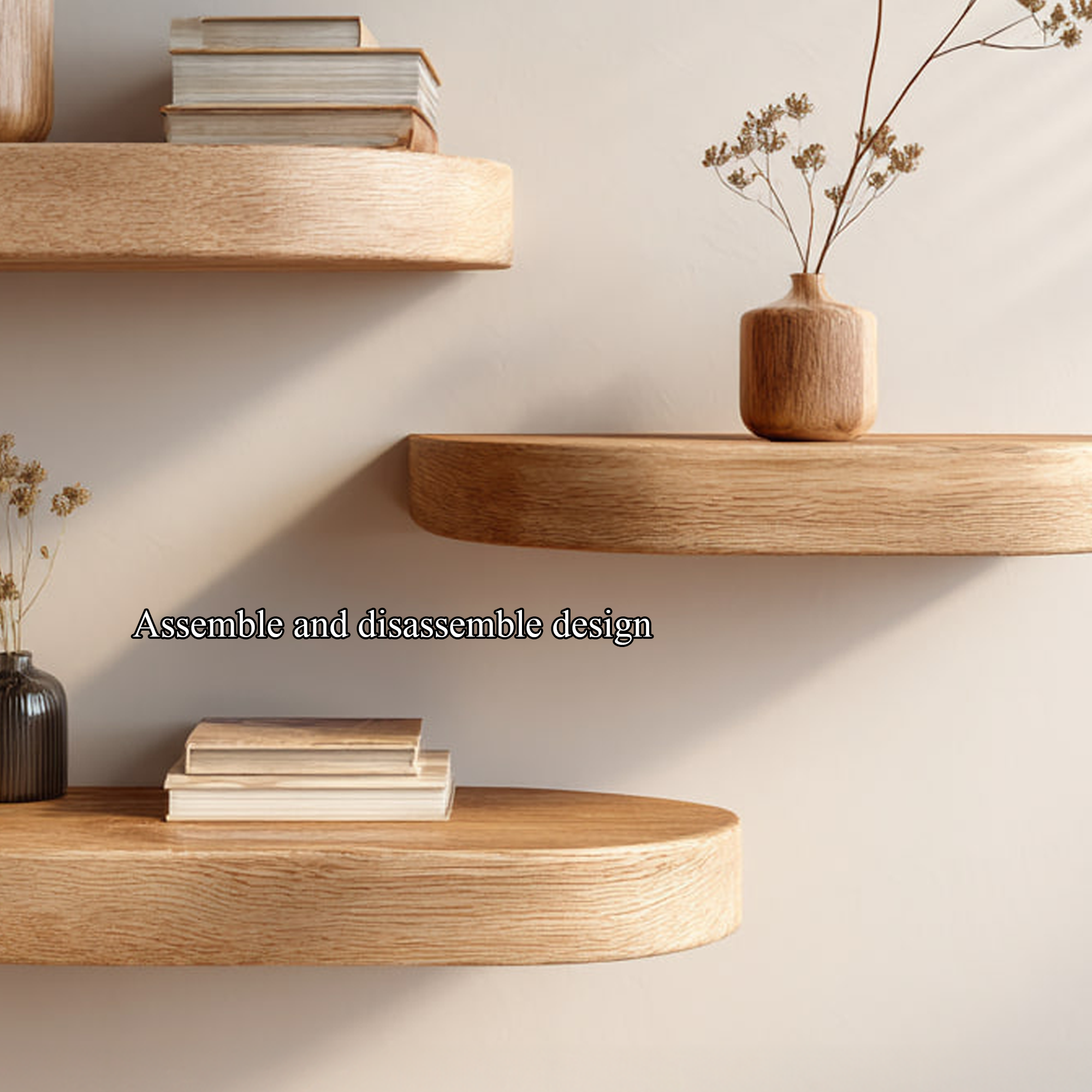 Mid Century Floating Shelf Entryway Living Room