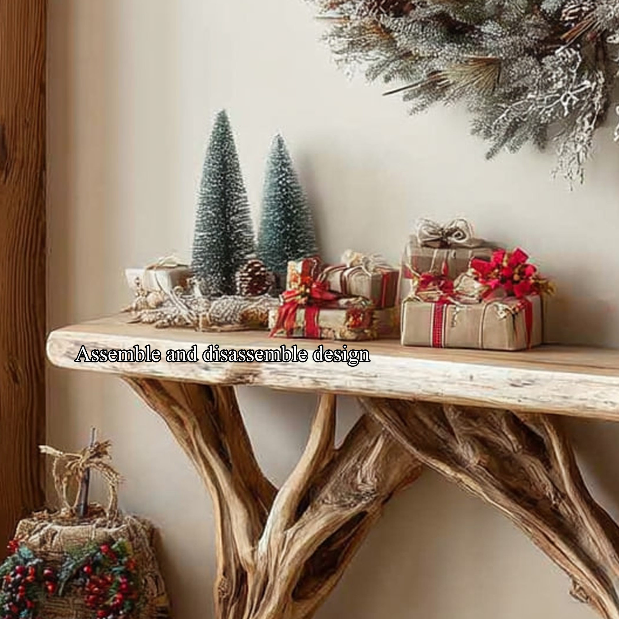 Rustic Console Table Entryway Holiday Decor