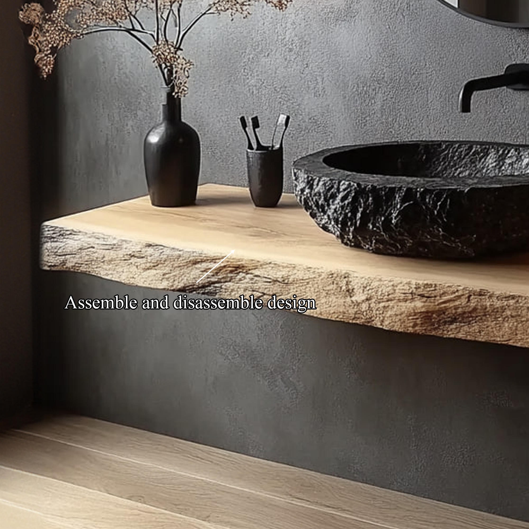 Rustic Wall Mounted Bathroom Vanity Powder Room