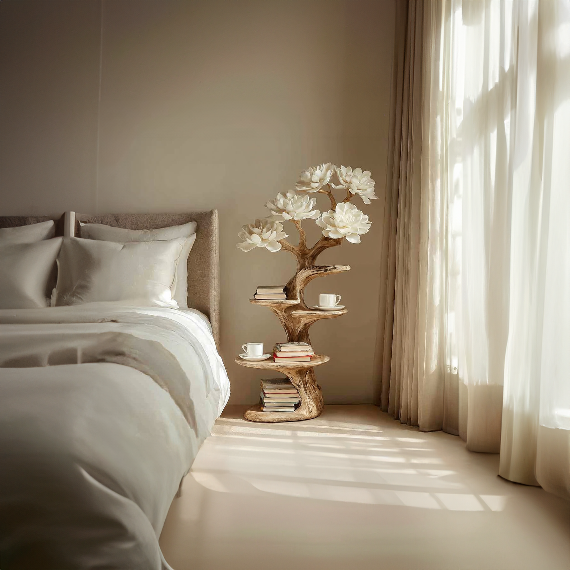 Rustic Tree Nightstand Bedroom