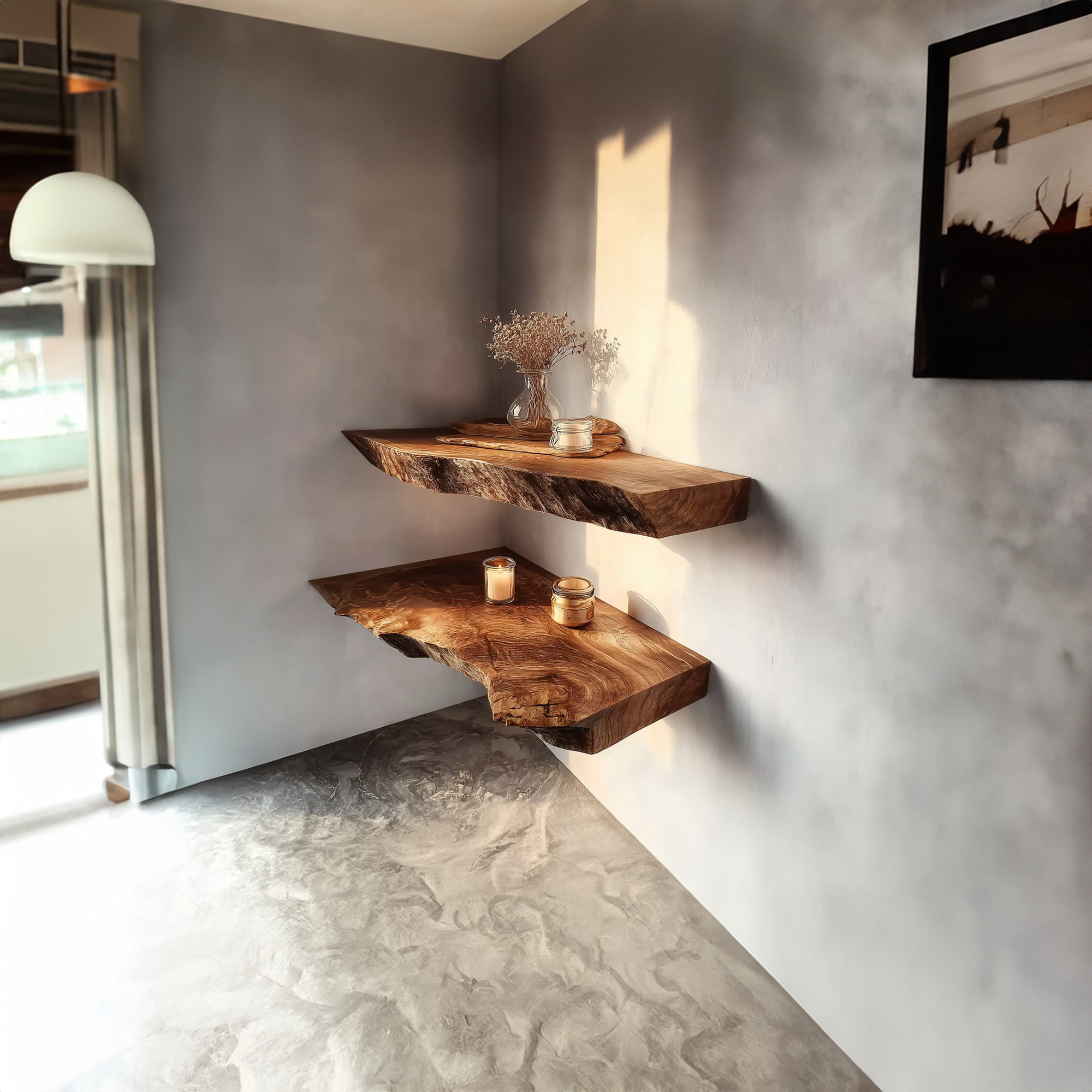 Rustic Floating Wall Shelf Dining Room