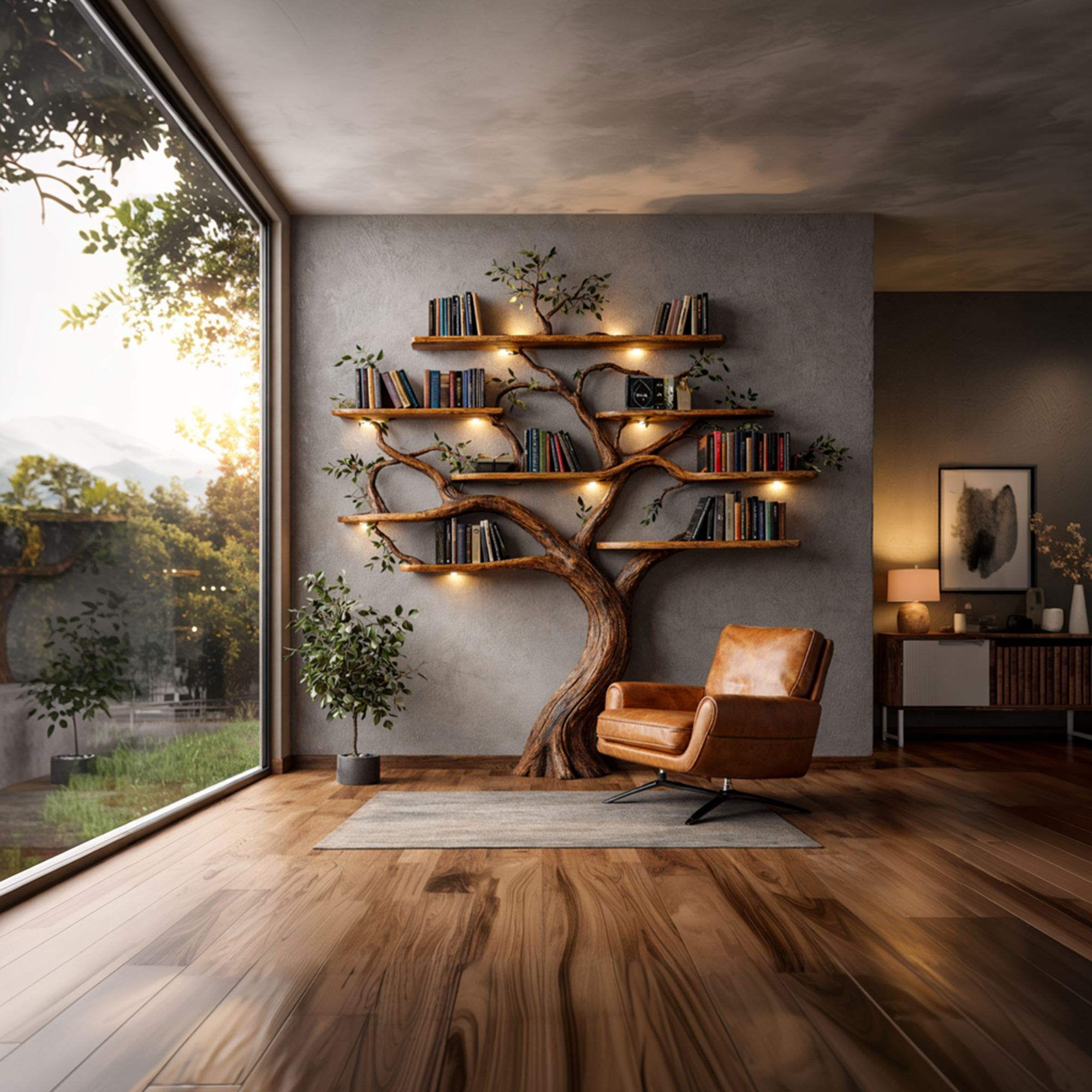 Organic Modern Large Tree Bookshelf For Home