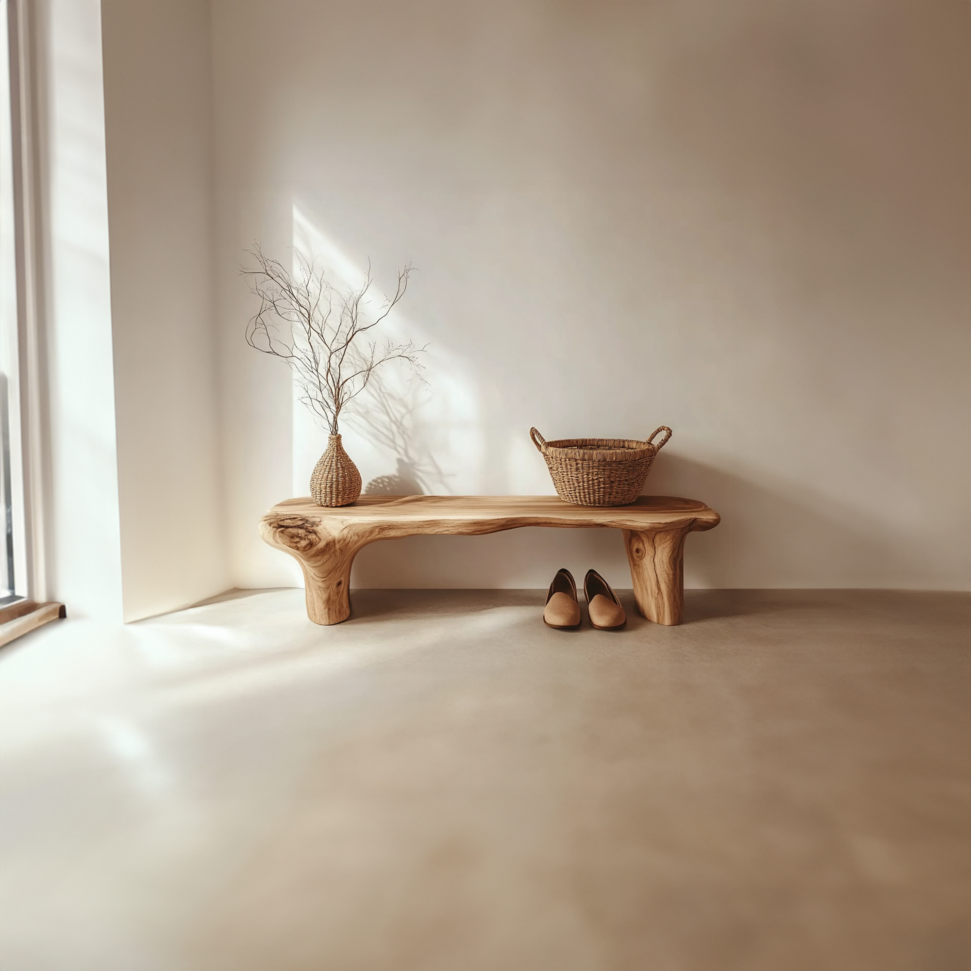 Rustic Wooden Bench Entryway Hallway Bedroom