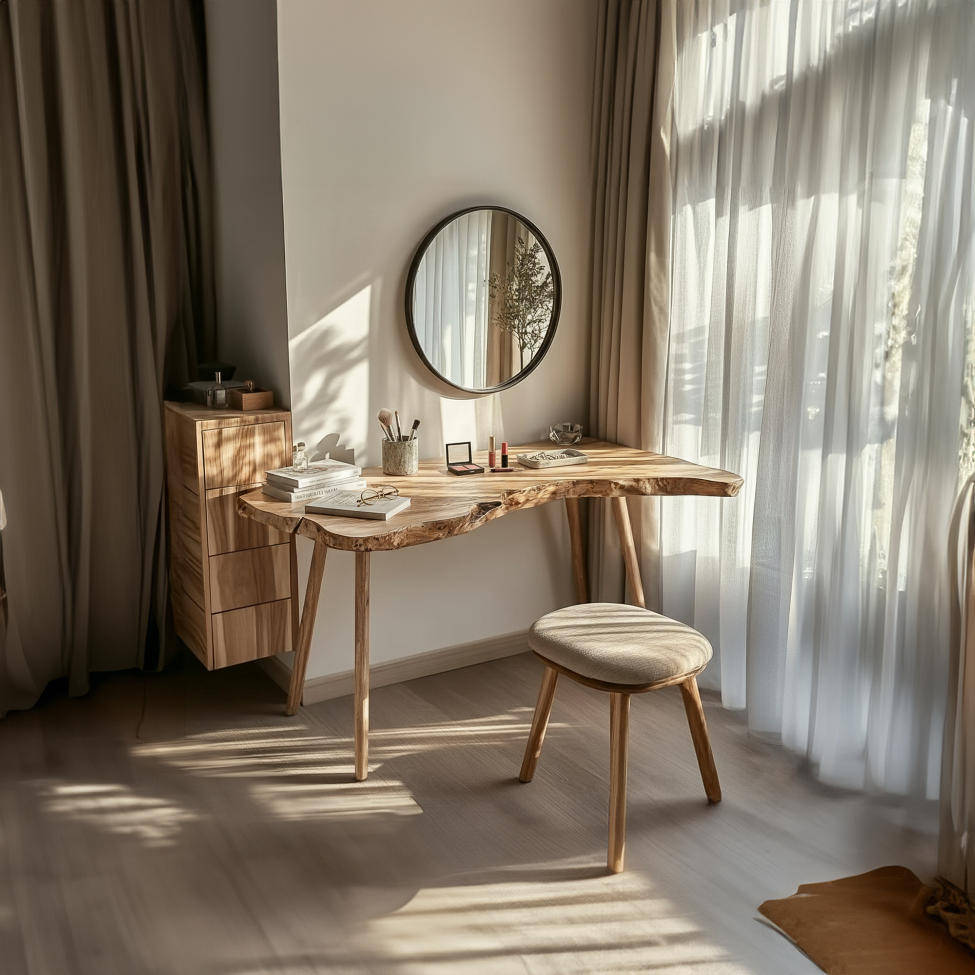 Scandinavian Natural Makeup Table Bedroom And Beauty Room