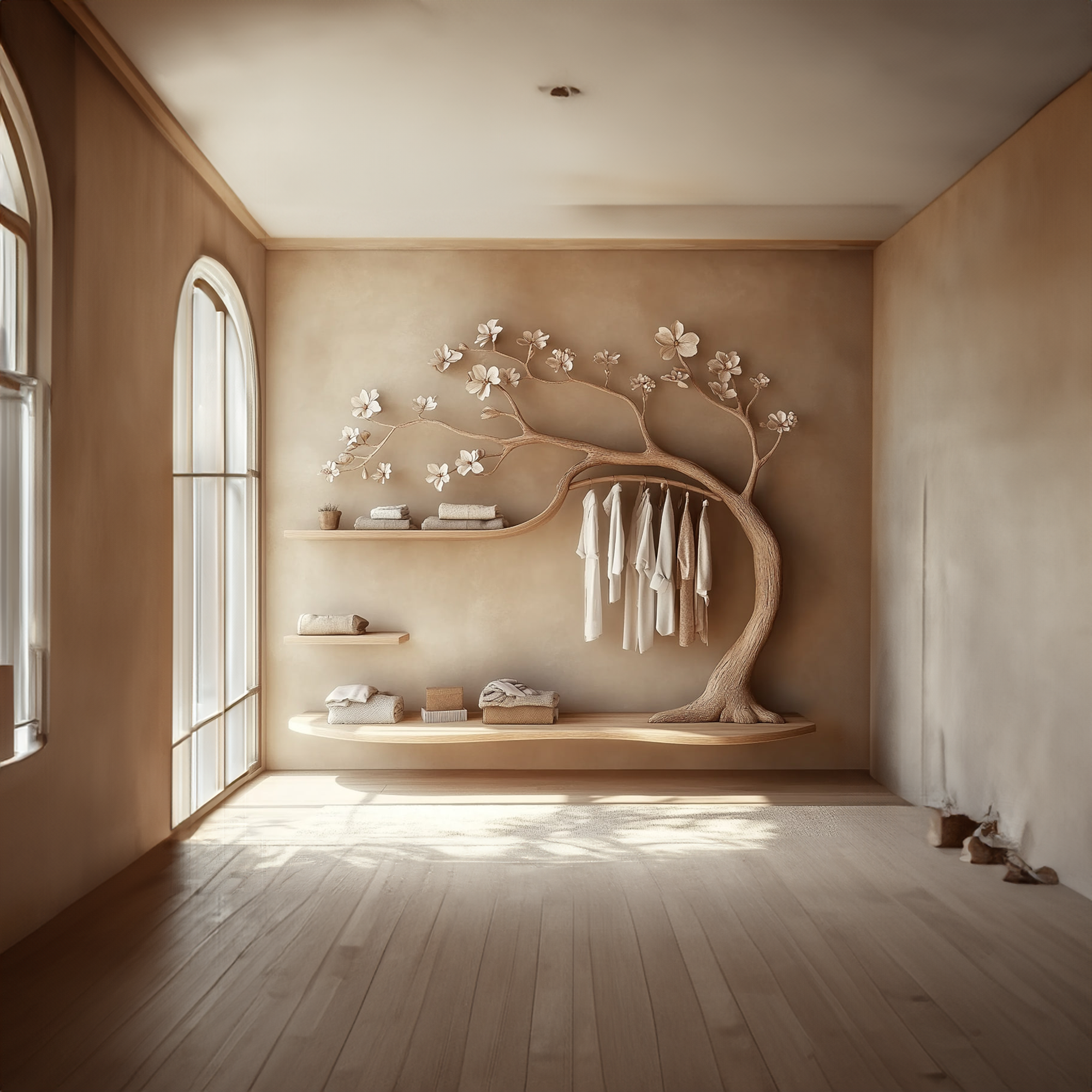 Rustic Tree Wardrobe Solid Wood Handcrafted Bedroom Storage