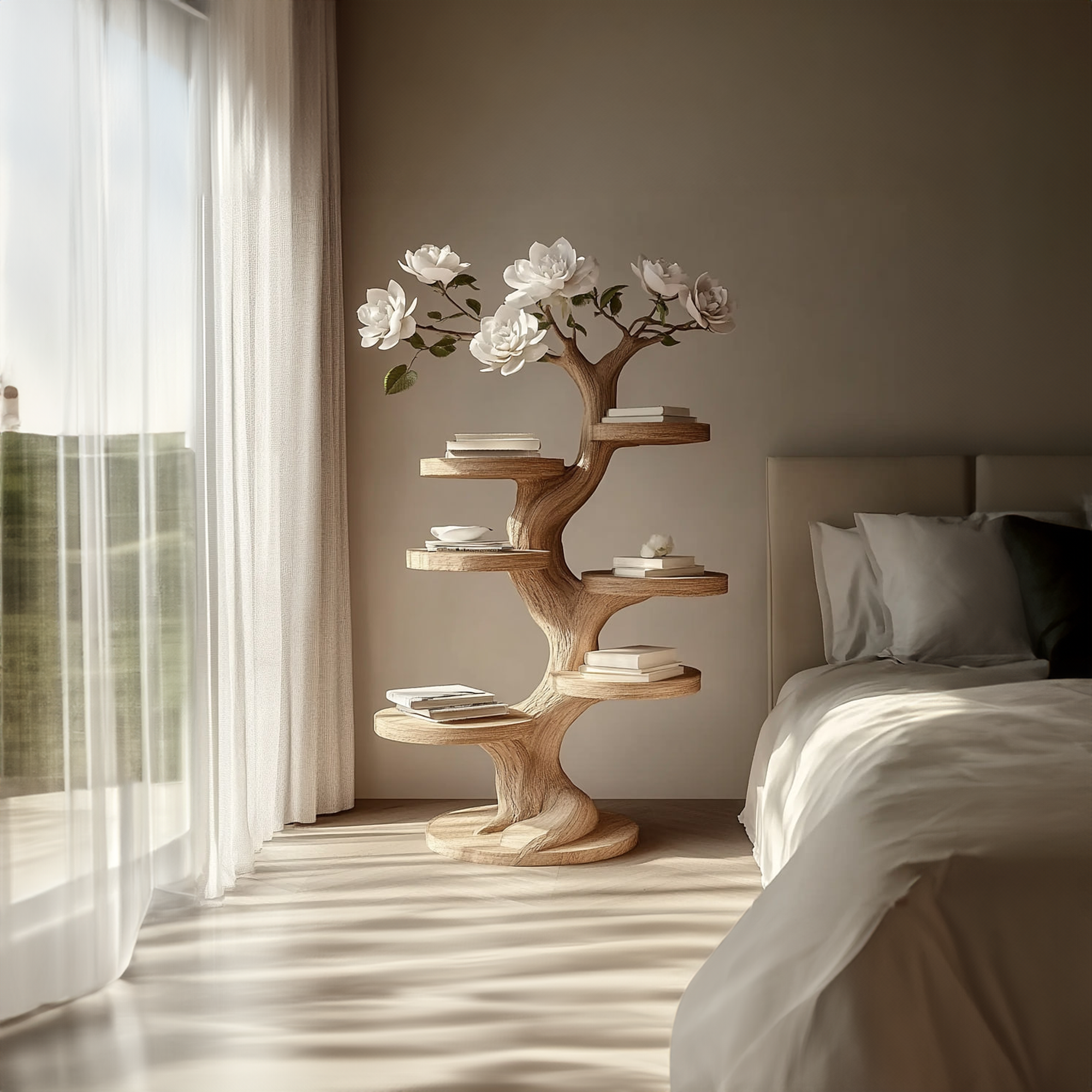 Rustic Artistic Branch Nightstand Bedroom Or Living Room Accent