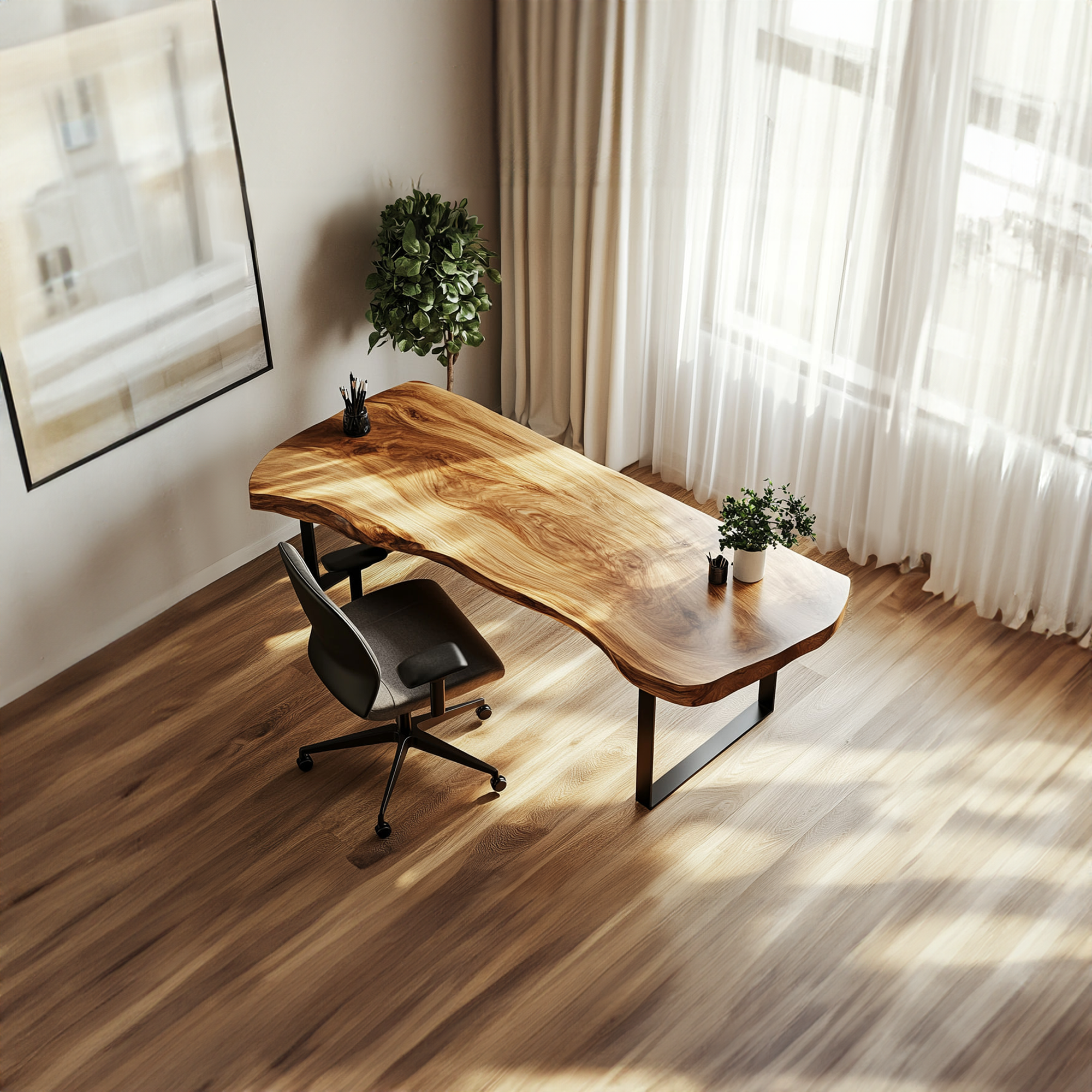 Warm Contemporary Writing Desk Study Room And Reading Room