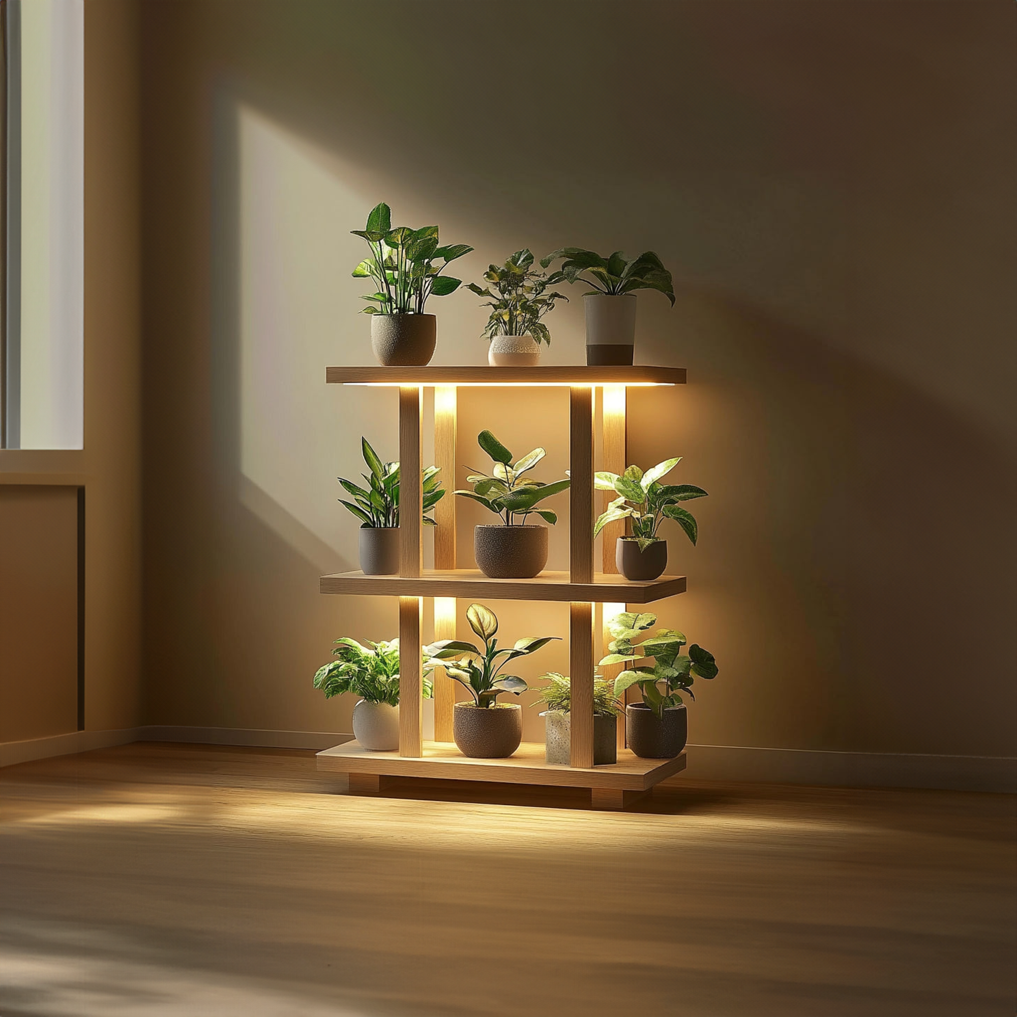 Mid Century Plant Shelf Indoor Garden Decor
