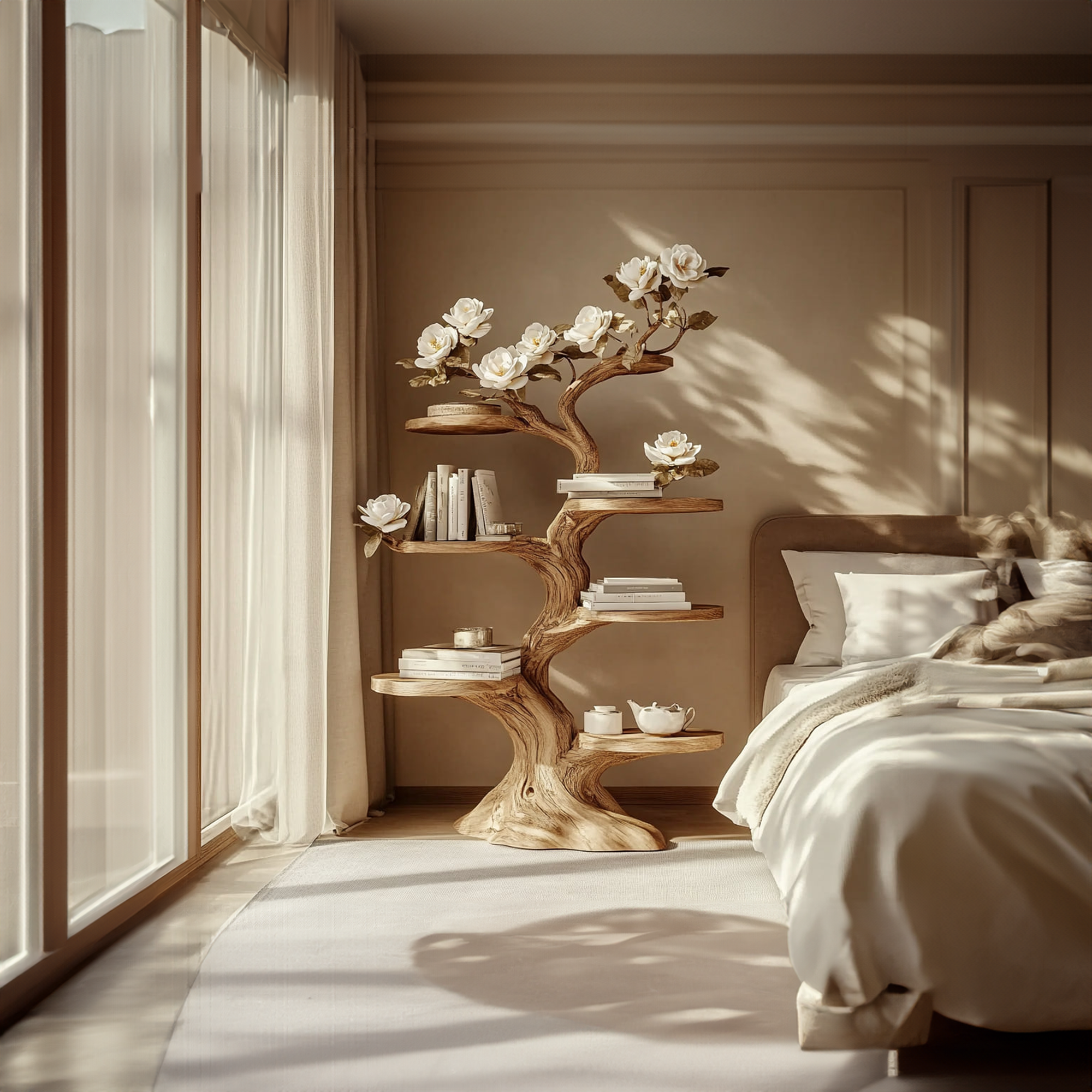 Rustic Wooden Nightstands Bedroom Living Room Entryway