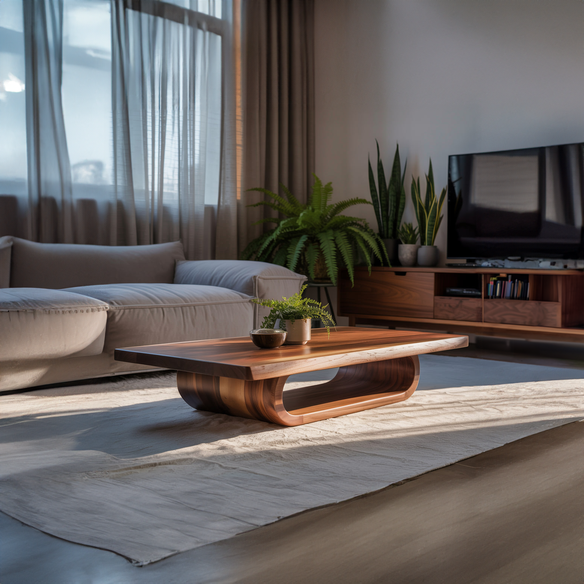 Mid Century Wave Coffee Table Living Room And Sitting Room