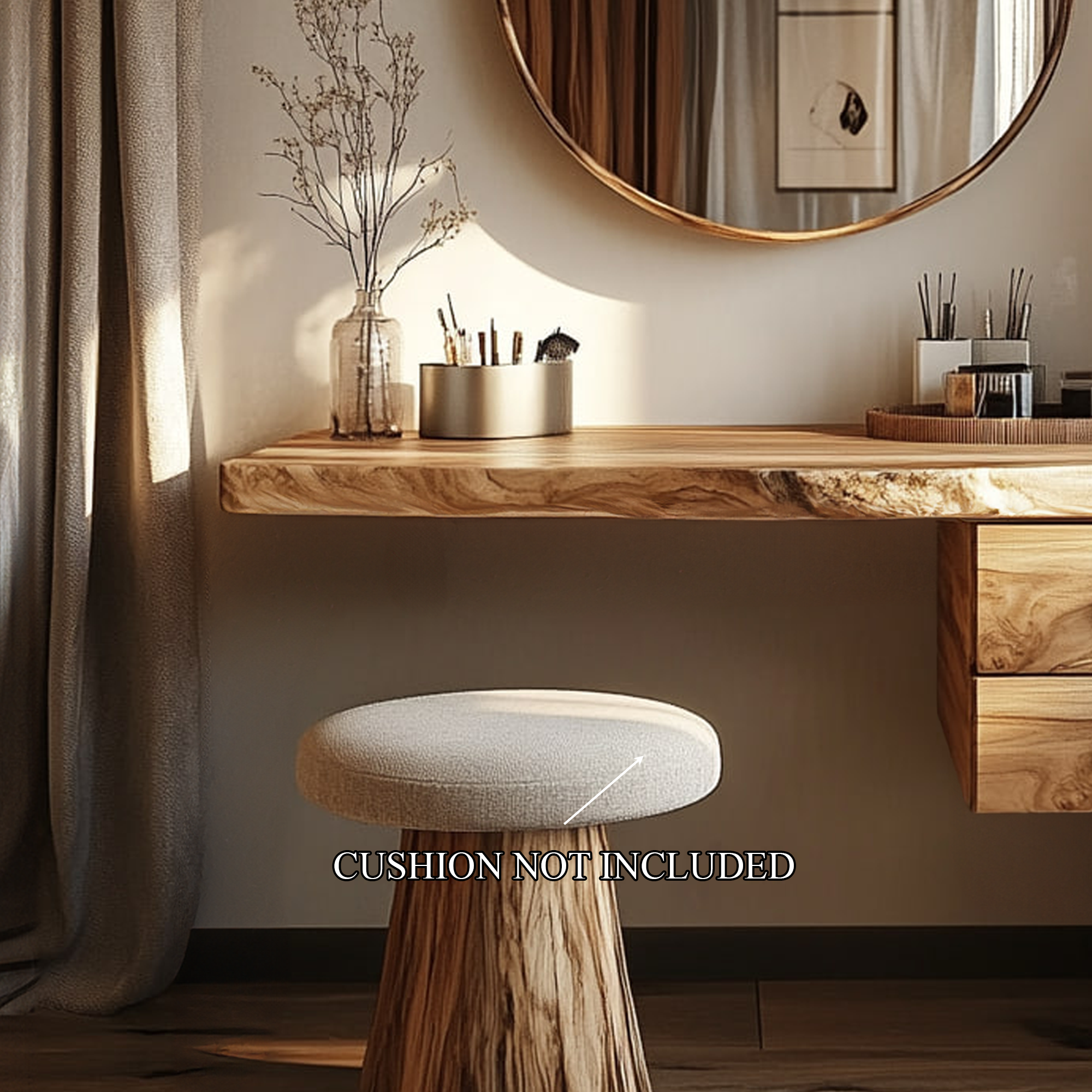 Modern Organic Solid Wood Dressing Table Bedroom Floating
