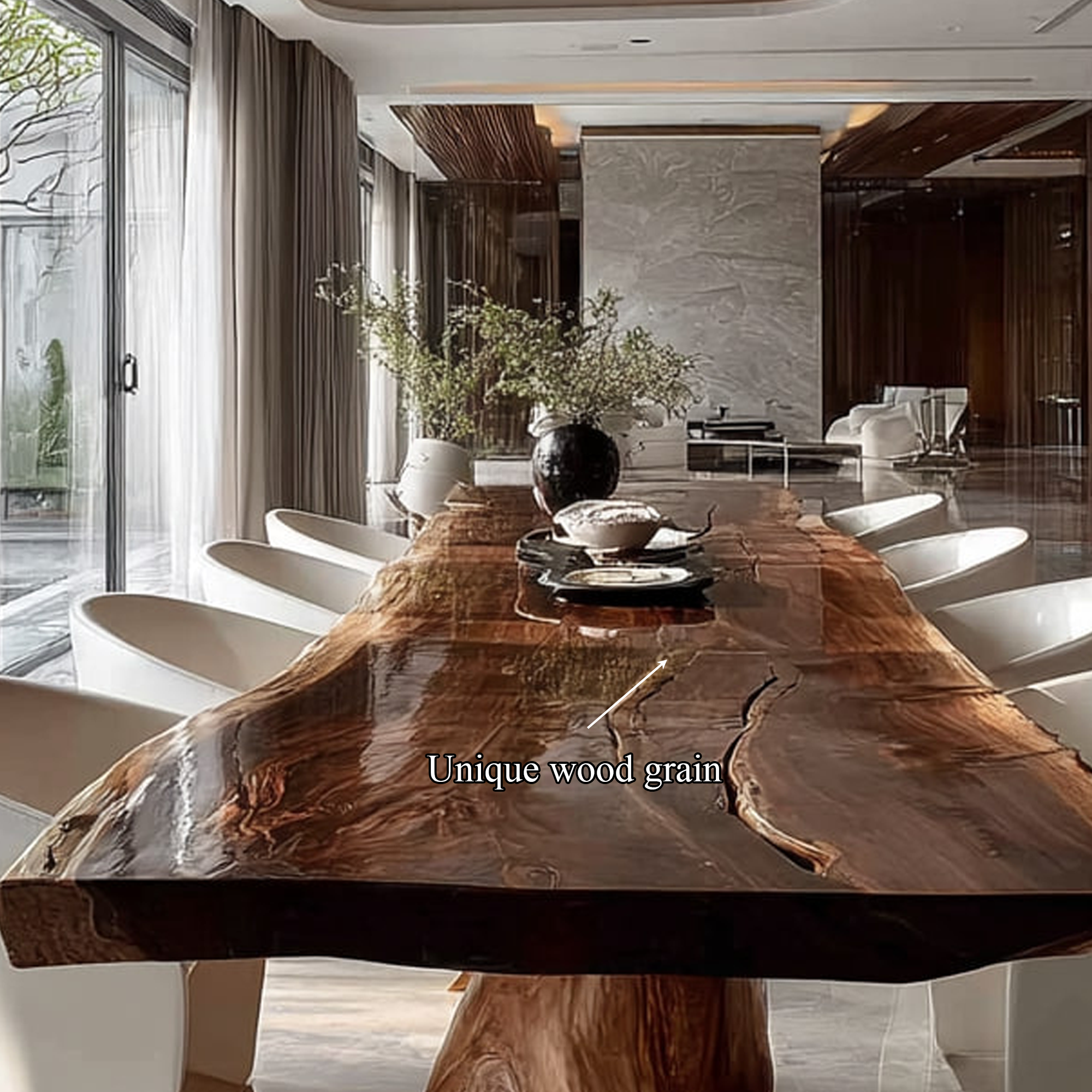 Rustic Live Edge Dining Table Family Room