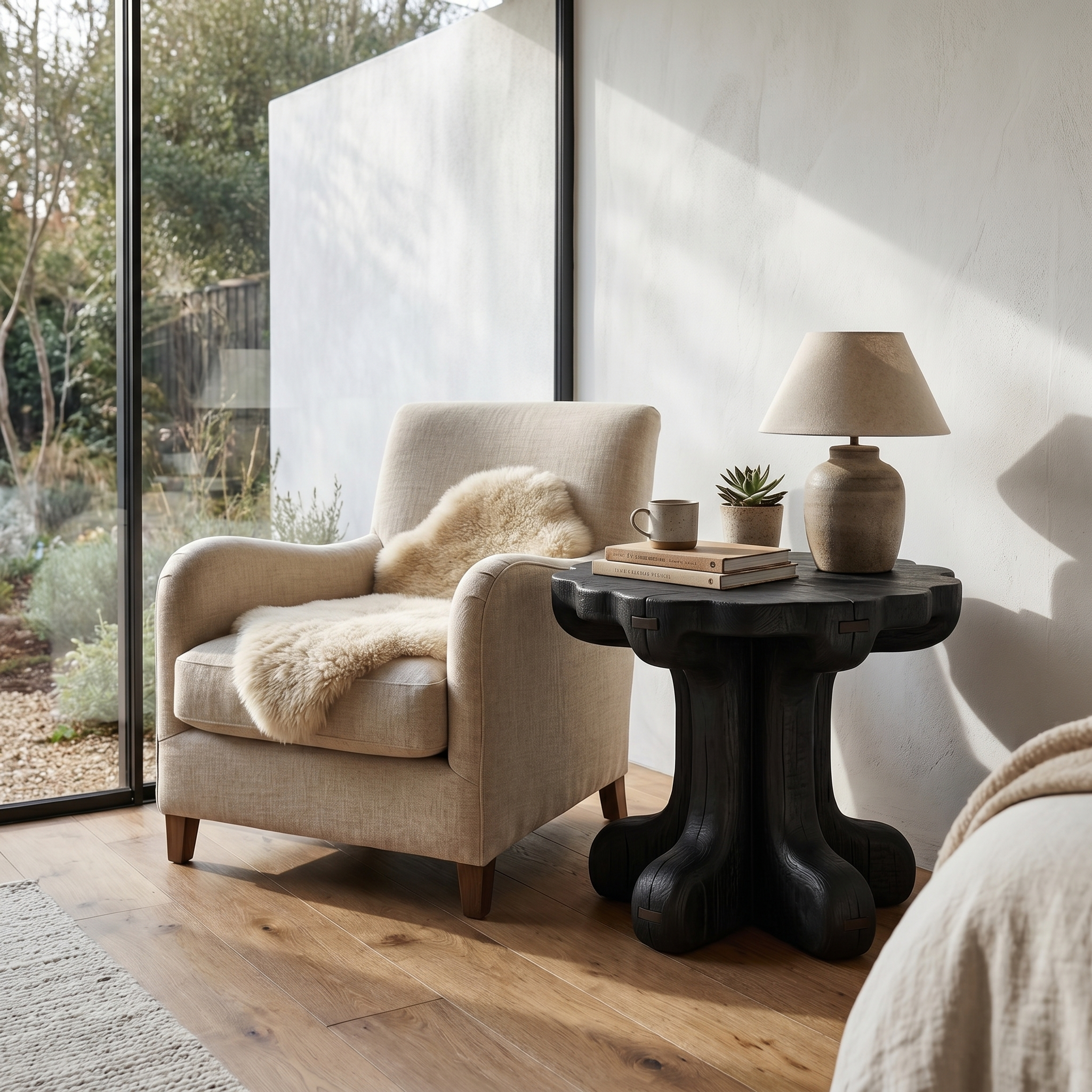 Rustic End Table Christmas Natural Living Room Display