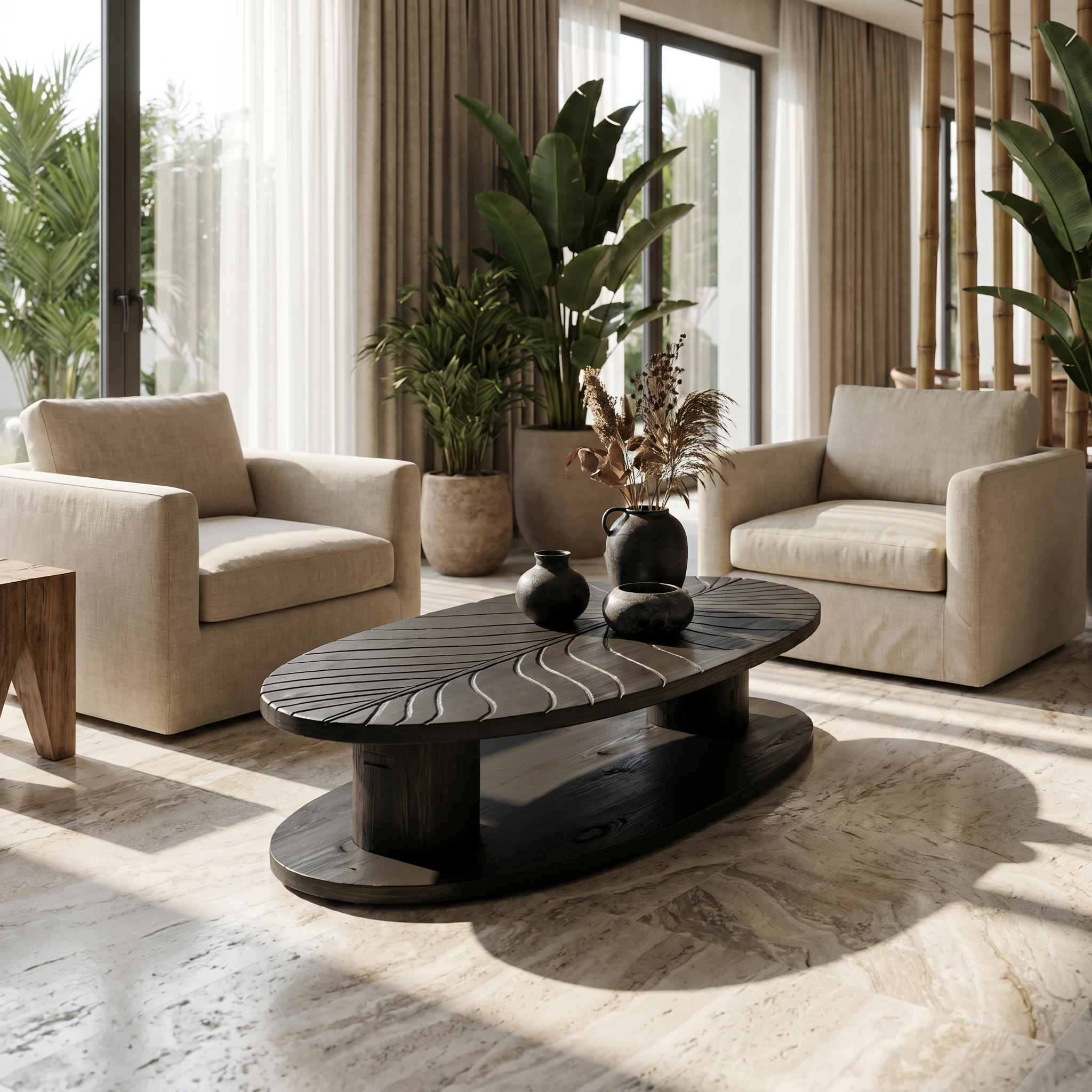 Scandinavian Minimalist Solid Wood Coffee Table For Living Room