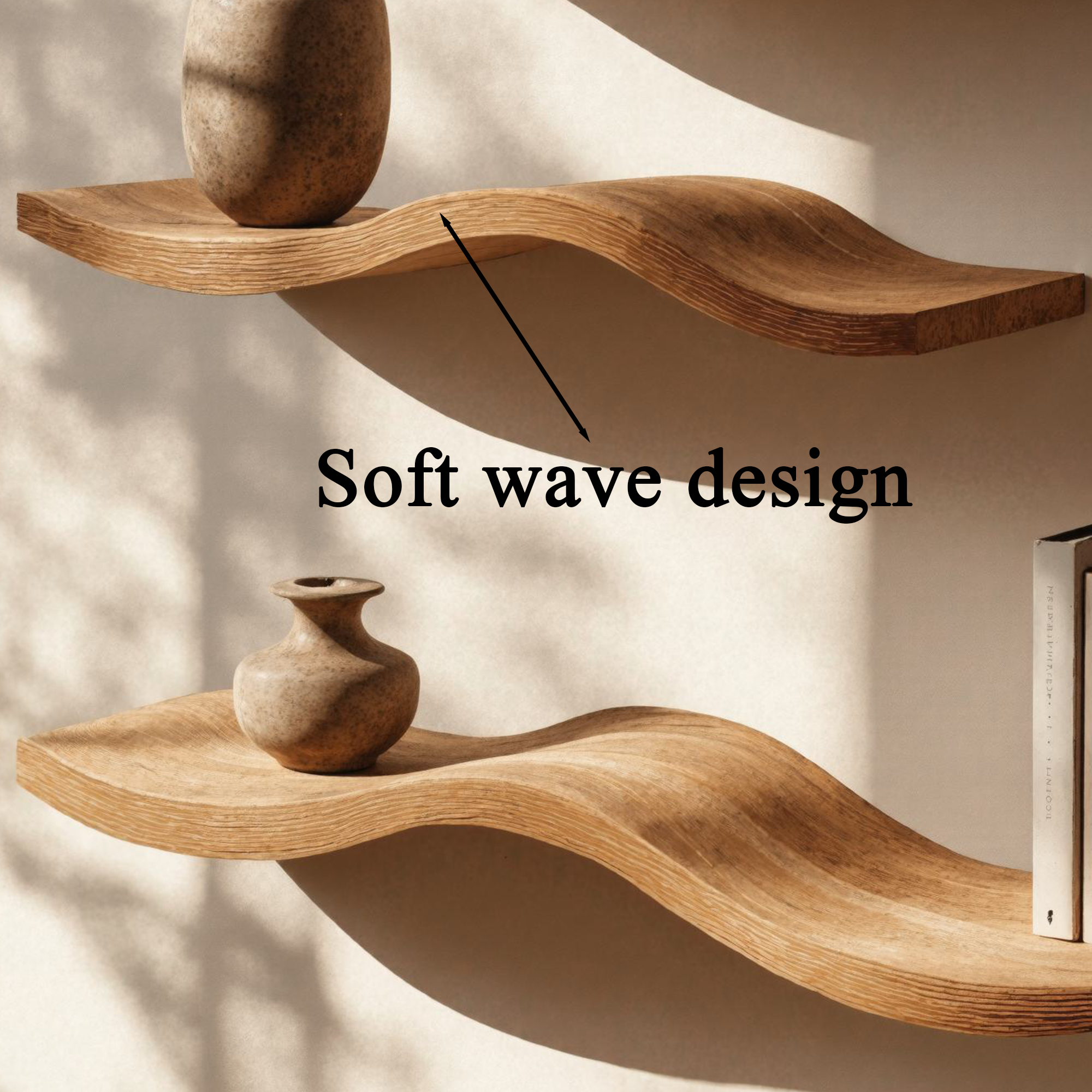 Wavy Floating Shelves Live Edge Oak Floating Shelf