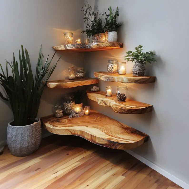 Floating Shelf Live Edge Floating Shelves Solid Wood