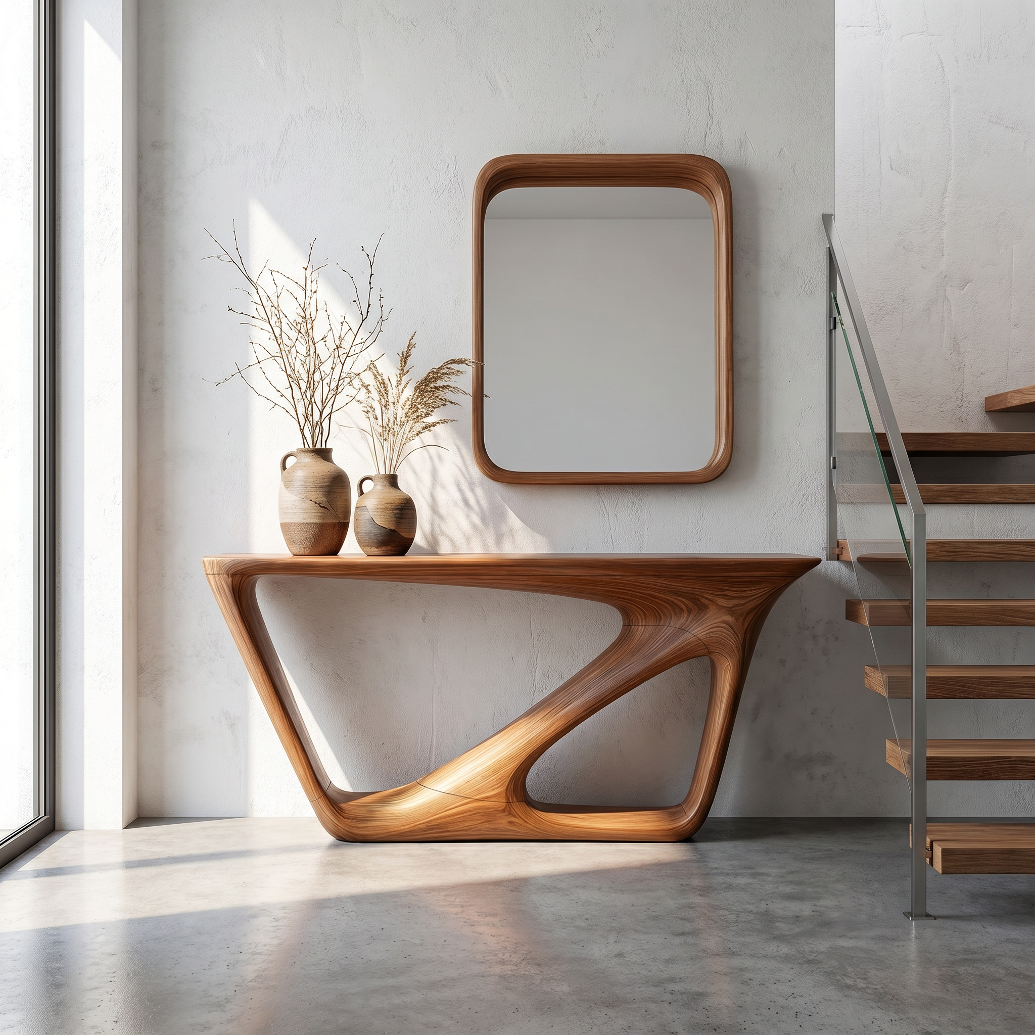 Mid Century Console Table Living Room Or Entryway