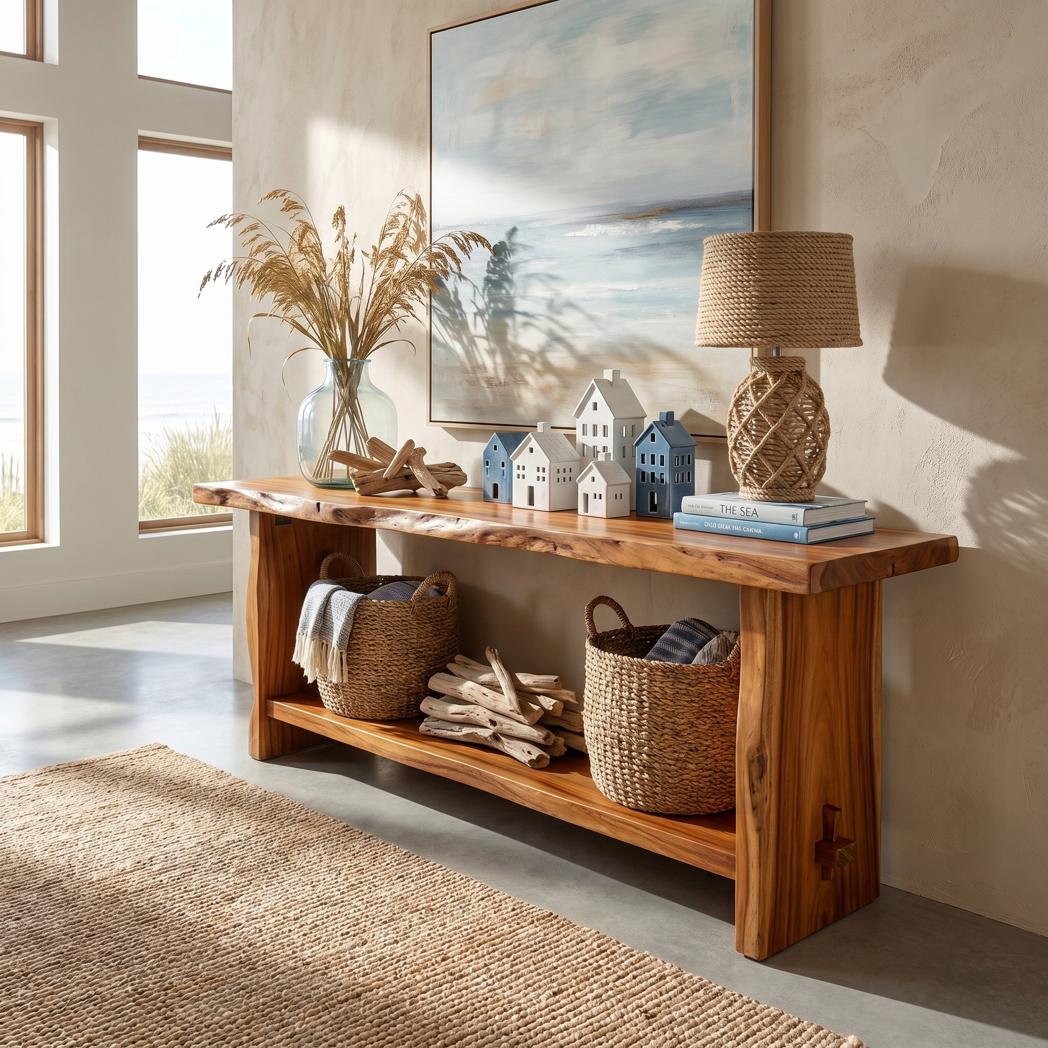 Rustic Live Edge Console Table Dining Room Entryway