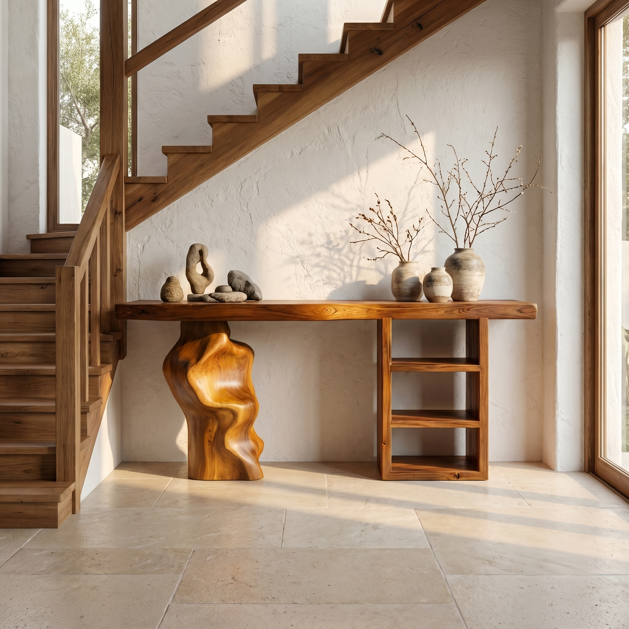 Japandi Organic Modern Console Table Living Room And Entryway