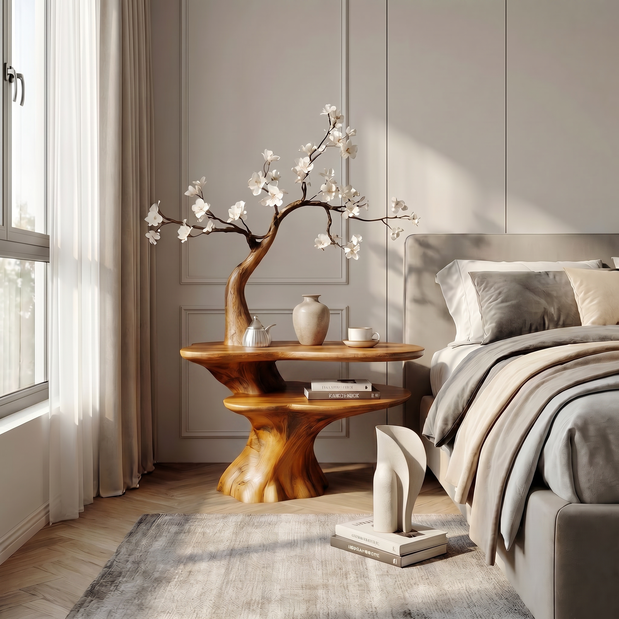 Rustic Bedside Table Bedroom And Living Room