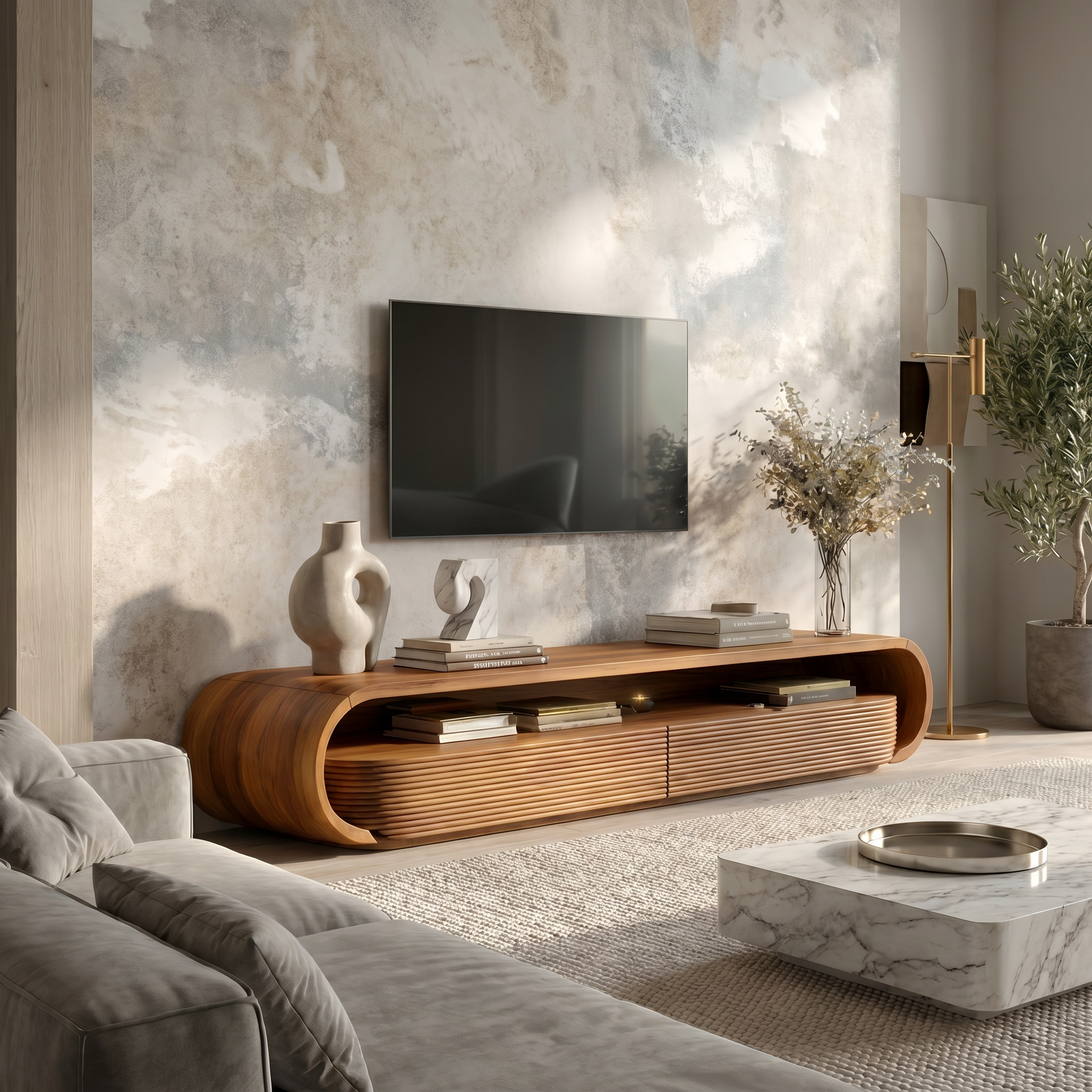 Modern Minimal TV Unit For Living Room And Entertainment Space