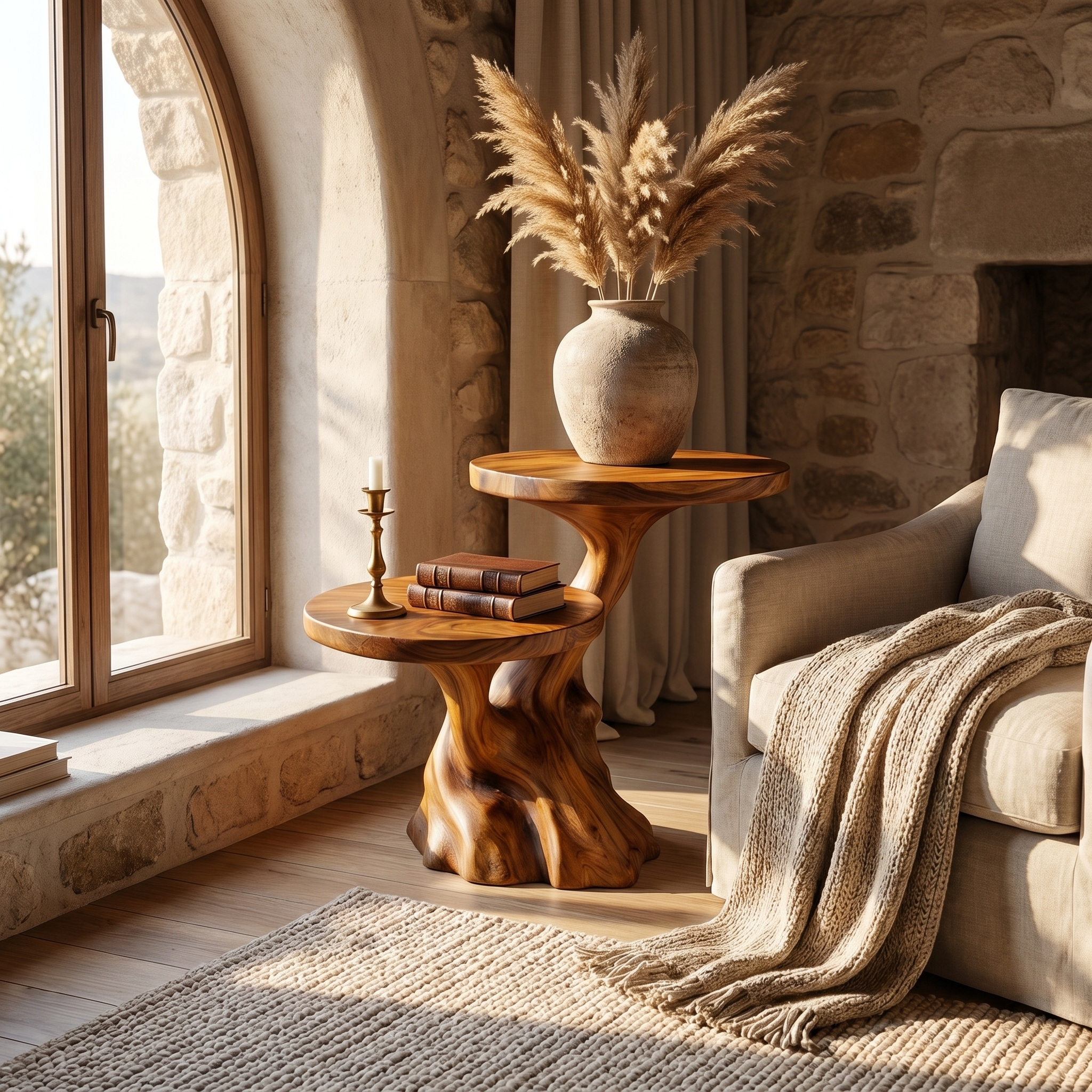 Rustic Side Table Entryway And Living Room