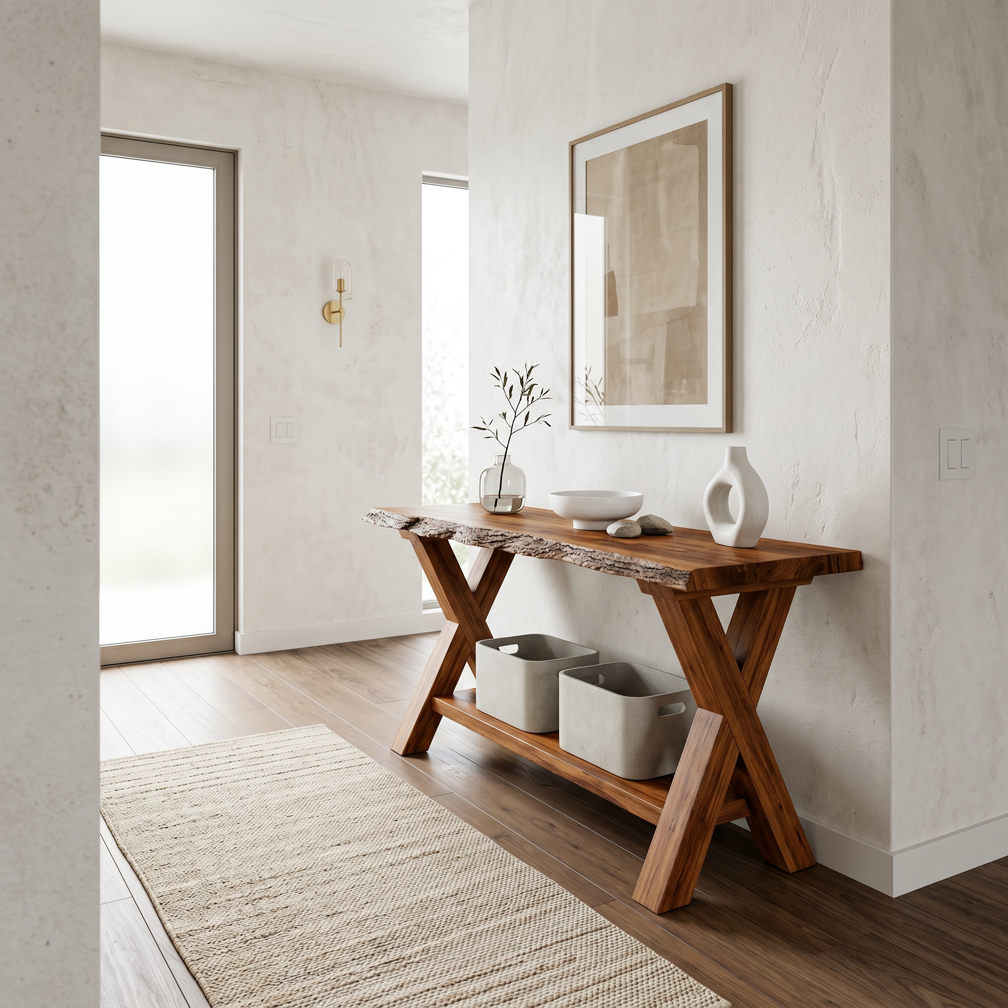 Rustic Console Table Farmhouse Sofa