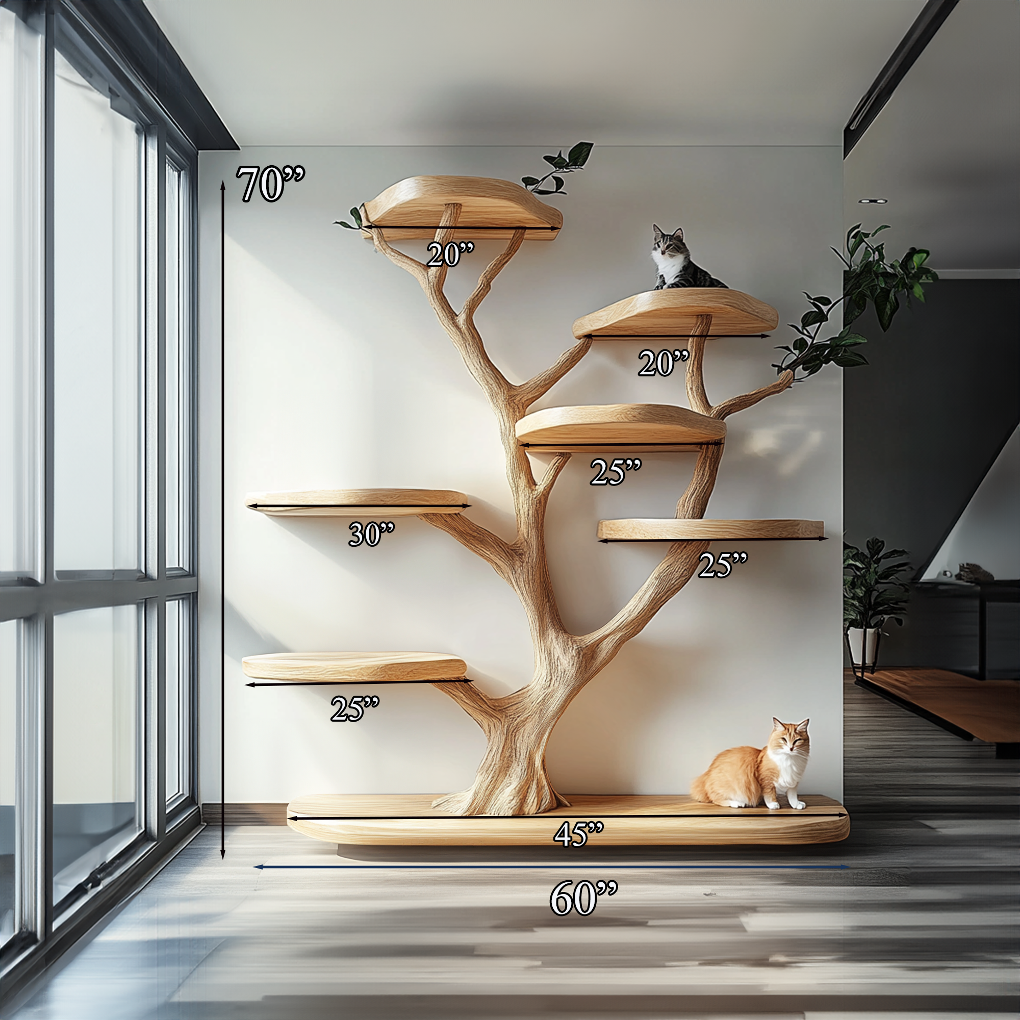Rustic Cat Tree Natural Wood Cat Furniture Handmade Gift Cat