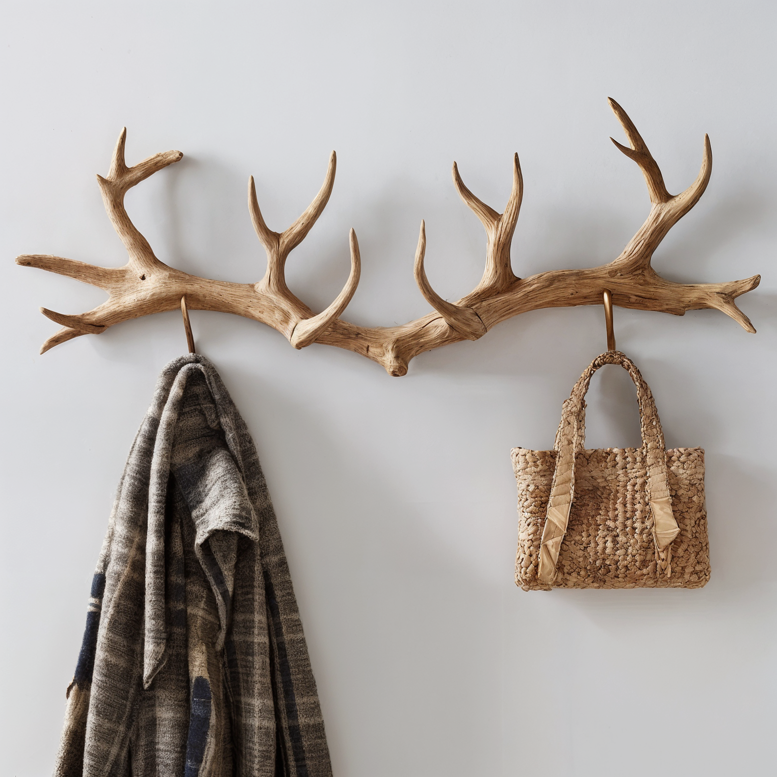 Antler Coat Rack Rustic Wood Wall Hanger Custom Gift