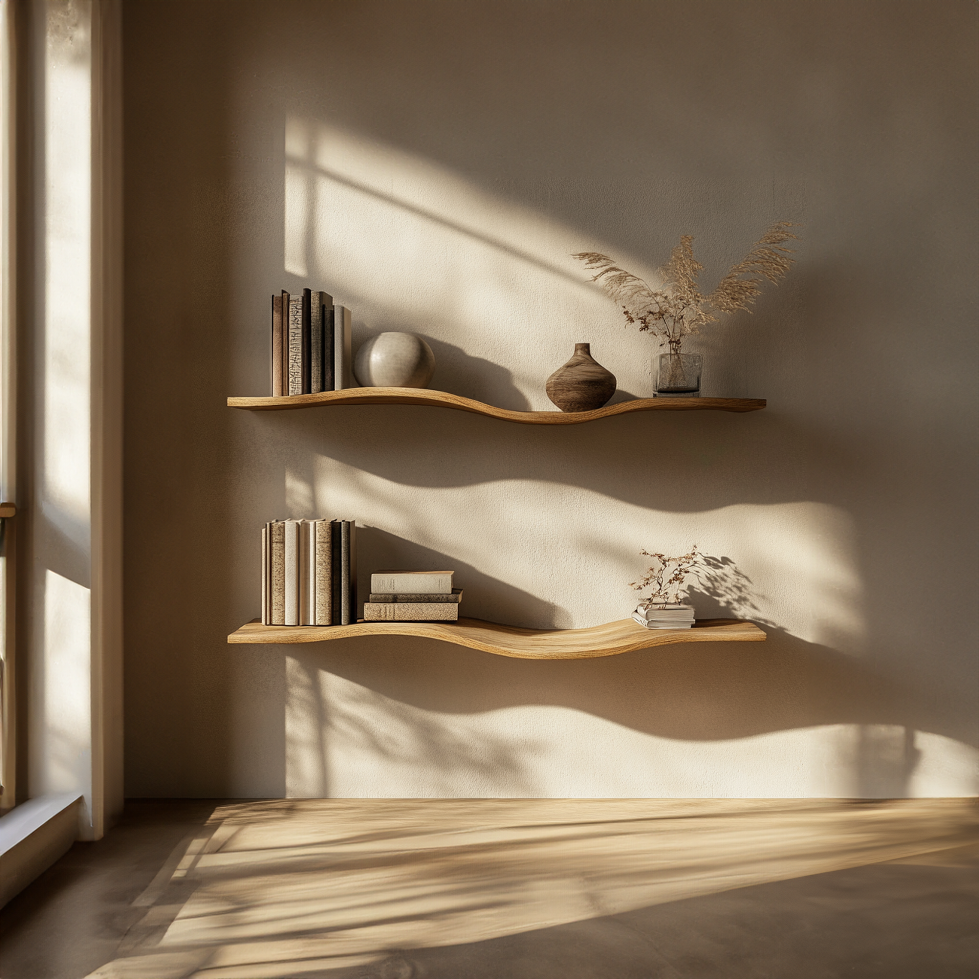 Wavy Wall Shelf Long Floating Shelf Wavy Floating Shelf